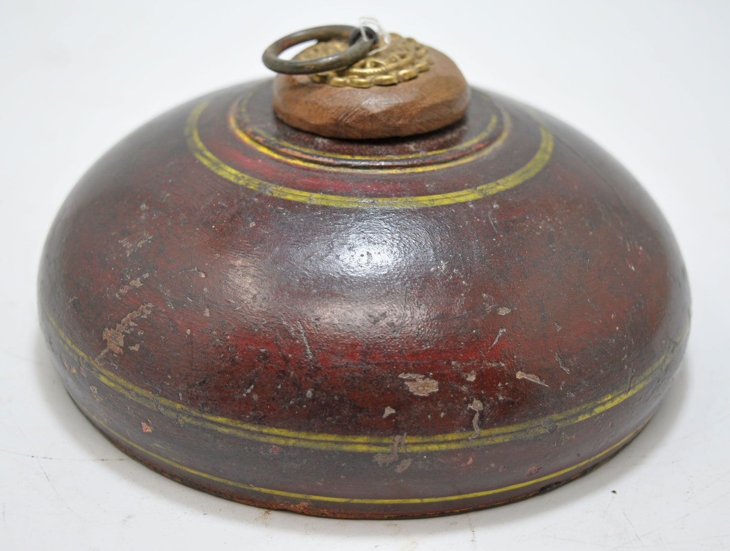 Antique Wooden Opium Tobacco Box Original Old Hand Carved Lacquer Painted