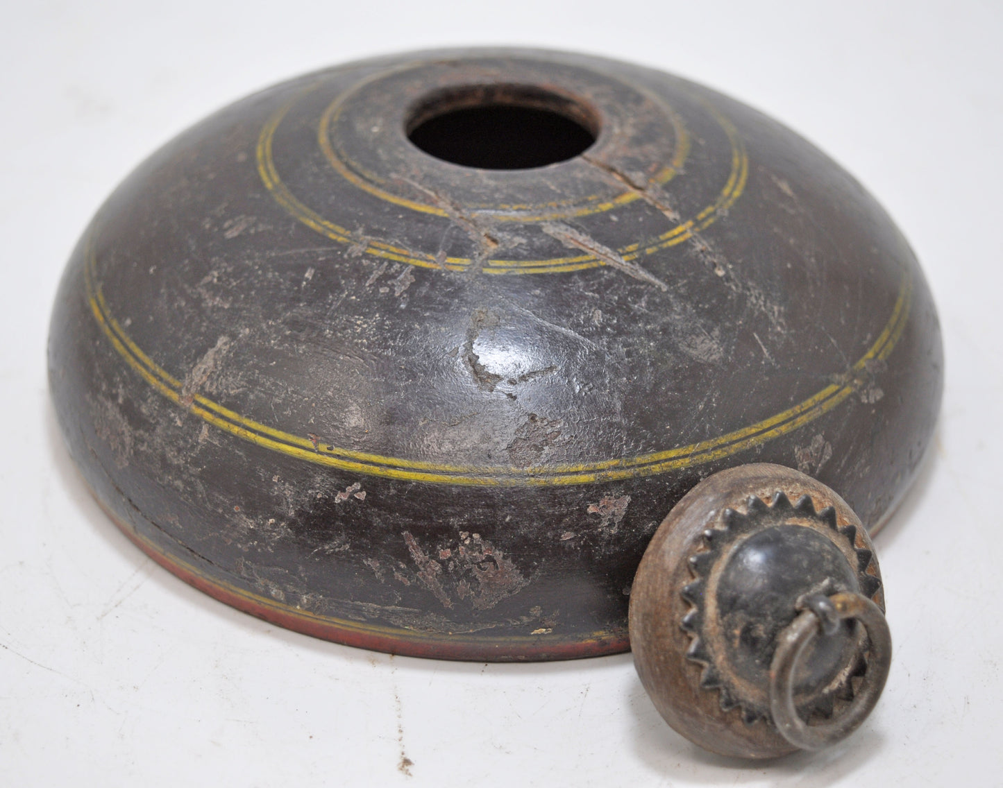 Antique Wooden Opium Tobacco Box Original Old Hand Carved Lacquer Painted
