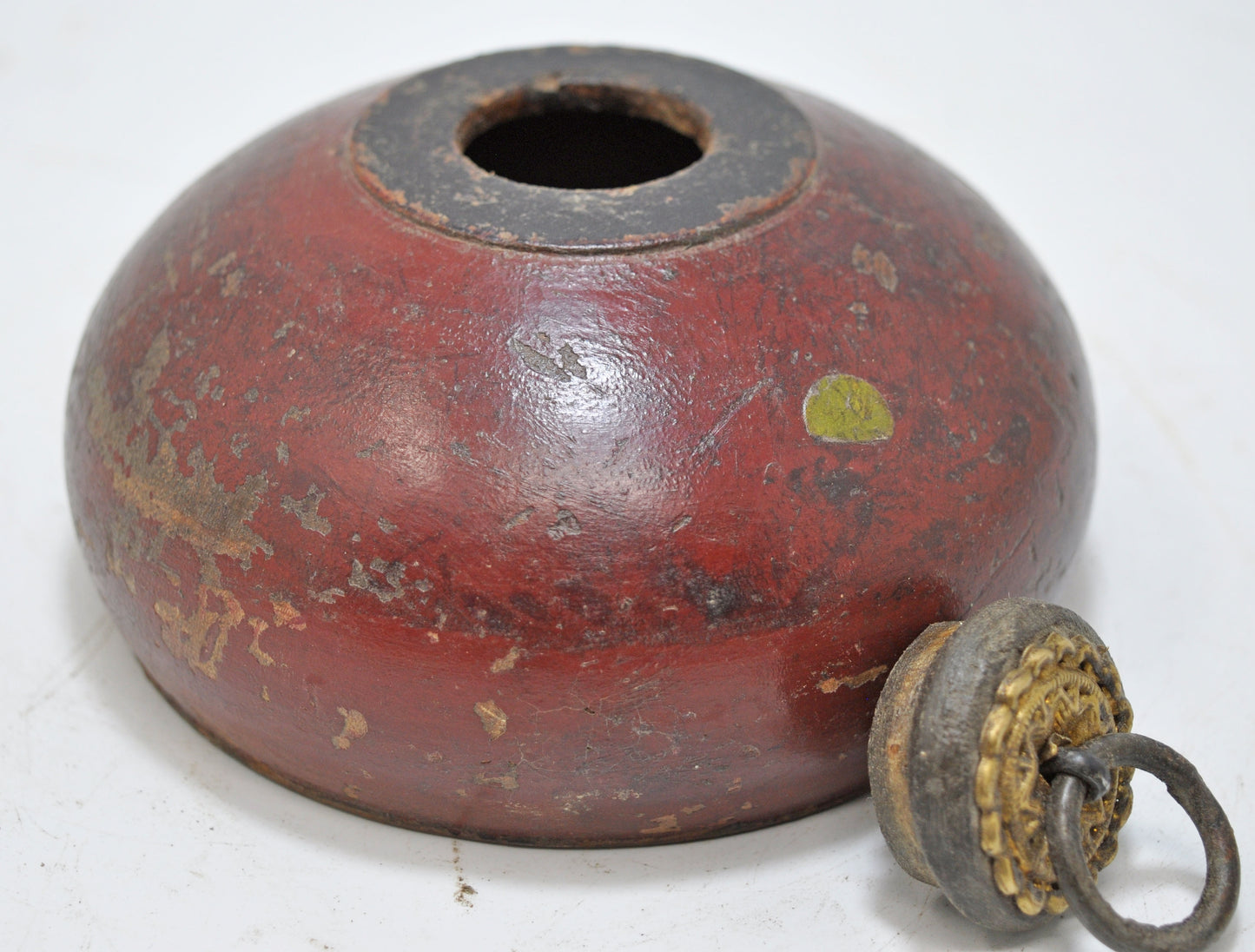 Antique Wooden Opium Tobacco Box Original Old Hand Carved Lacquer Painted