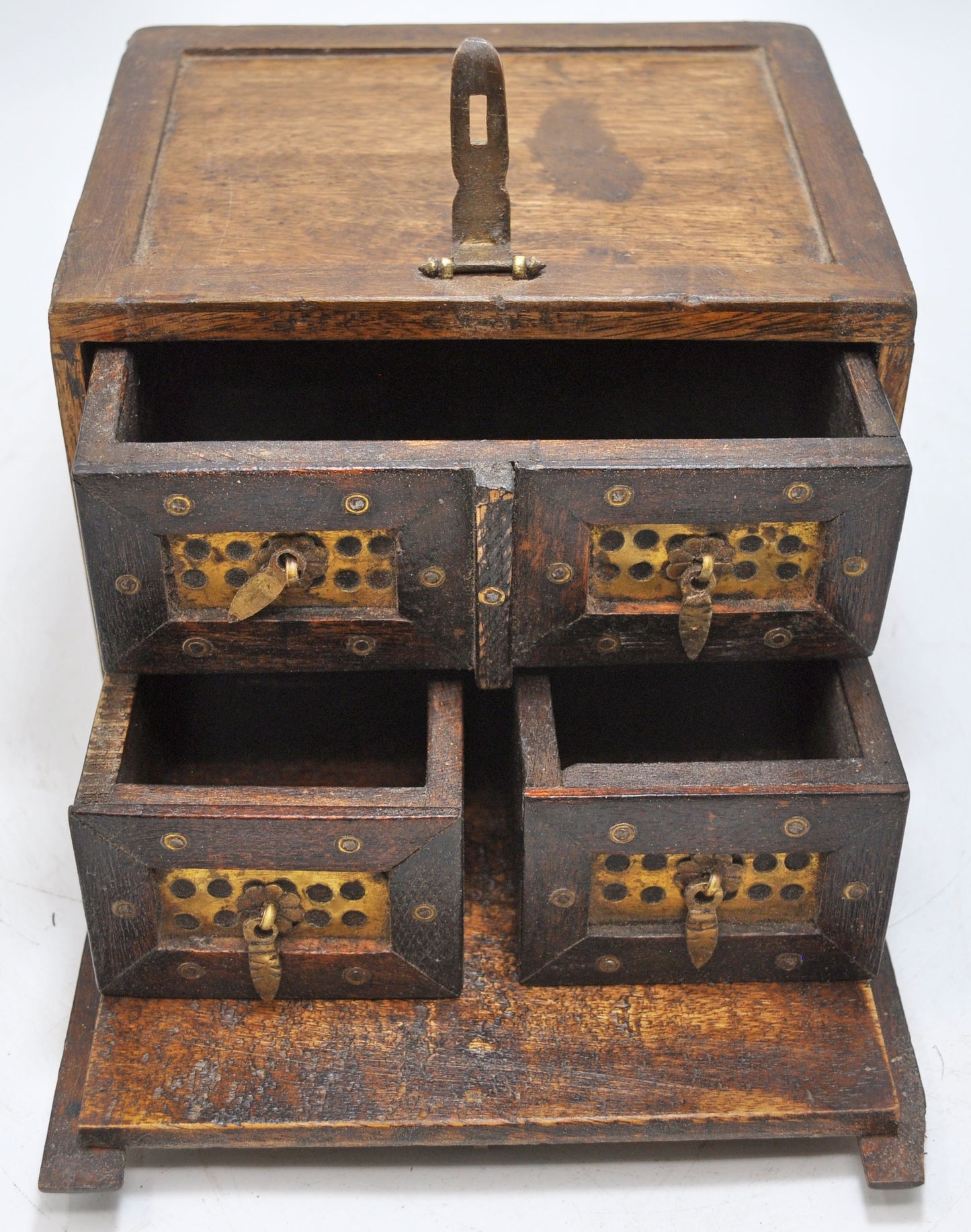 Vintage Wooden Drawers Jewellery Box Original Old Hand Crafted