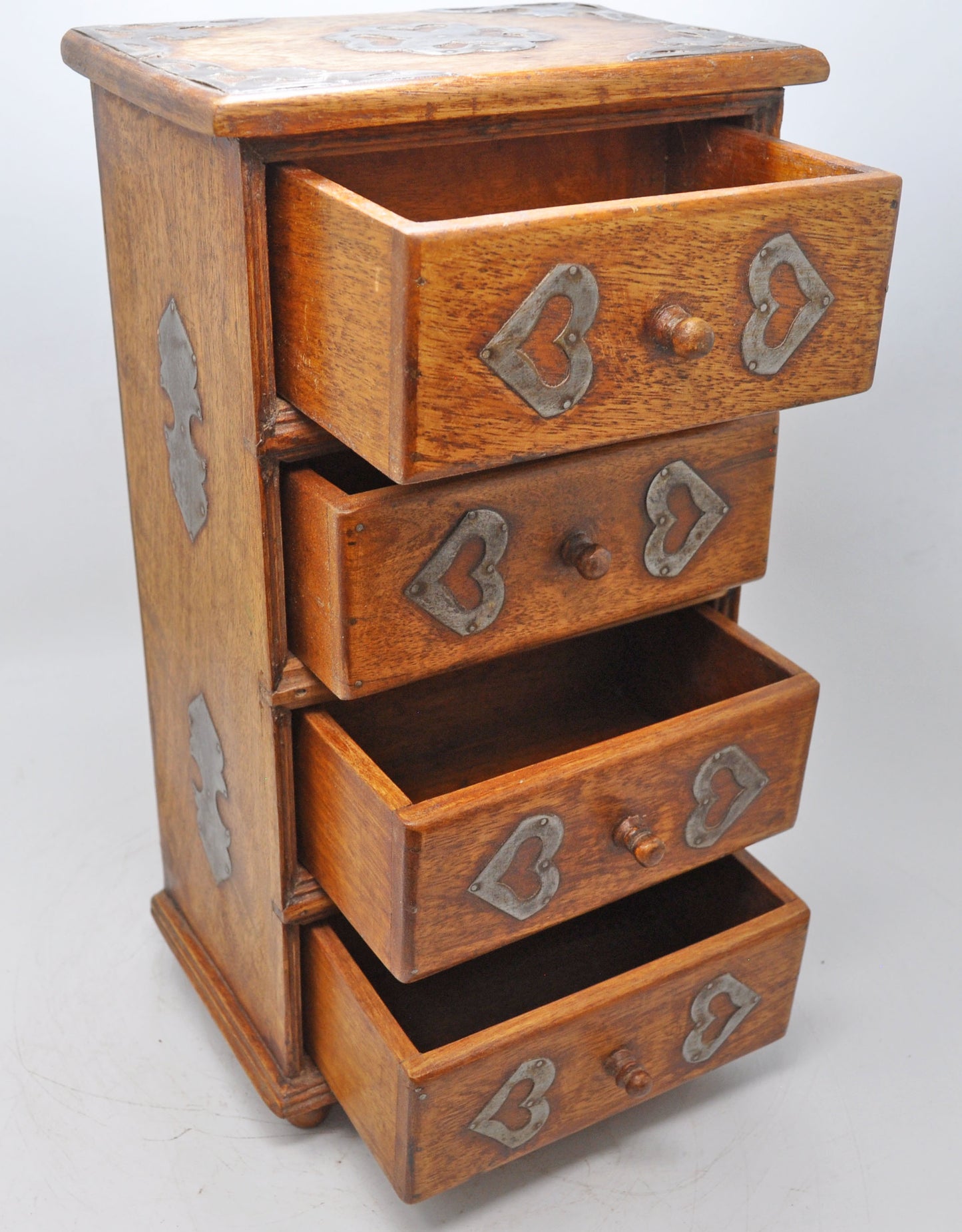 Vintage Wooden Mini Chest of Drawers Jewellery Storage Original Old Hand Crafted