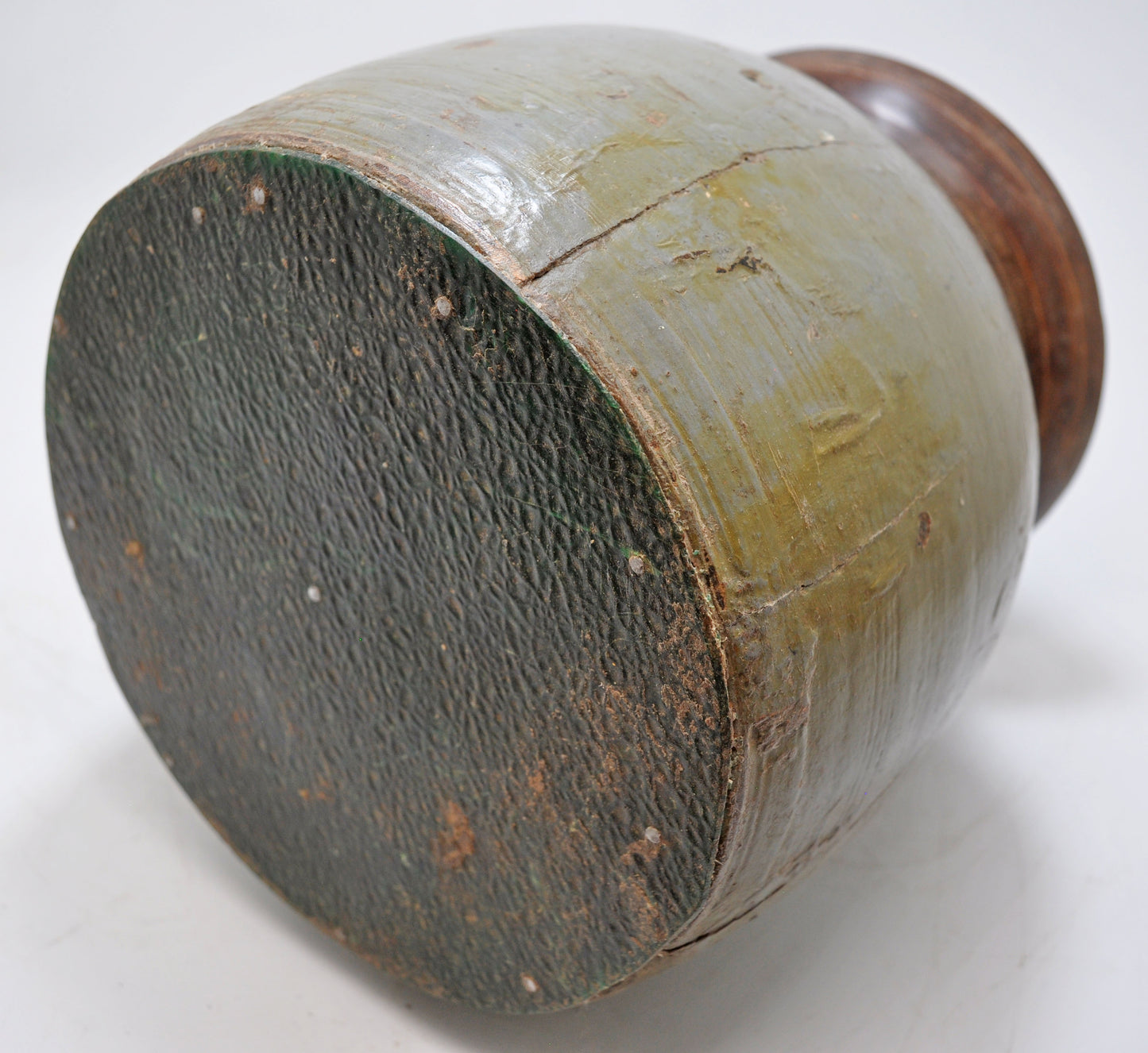 Antique Wooden Himalayan Water Storage Matka Pot Original Old Hand Carved