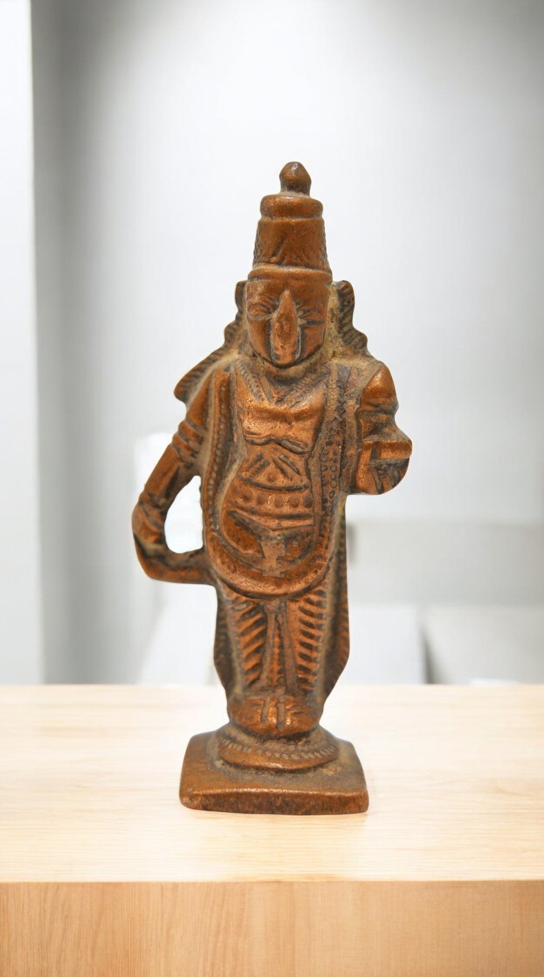 Antique Brass Lady Apsara Figurine Original Old Hand Crafted Fine Engraved