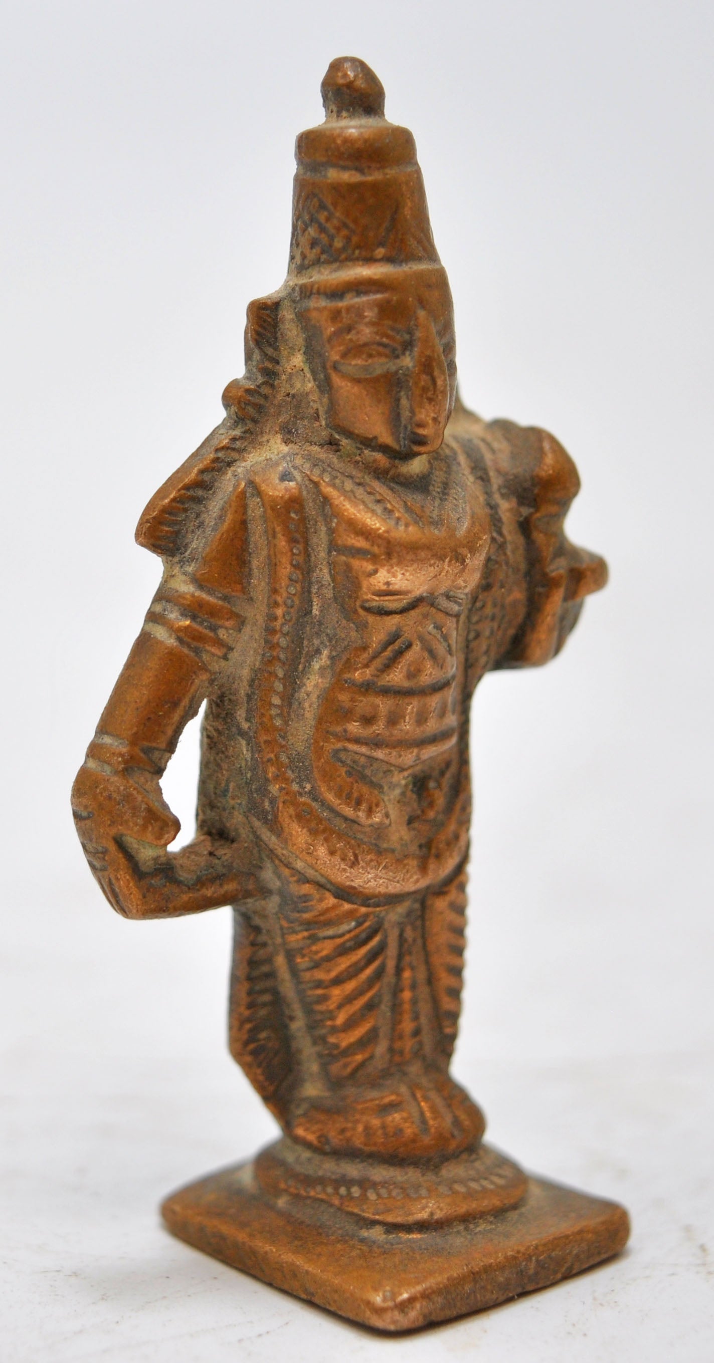Antique Brass Lady Apsara Figurine Original Old Hand Crafted Fine Engraved