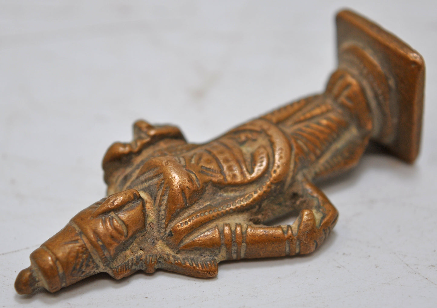 Antique Brass Lady Apsara Figurine Original Old Hand Crafted Fine Engraved