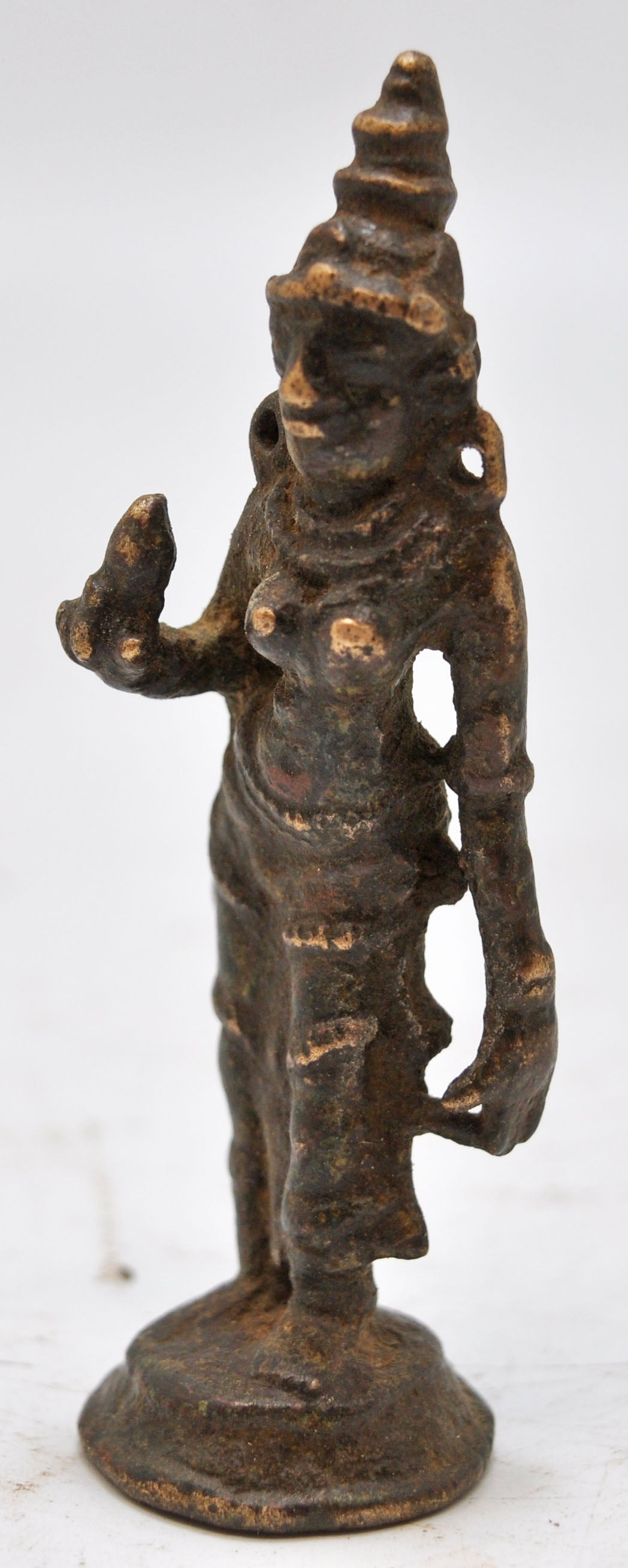 Antique Brass Lady Apsara Figurine Original Old Hand Crafted Fine Engraved