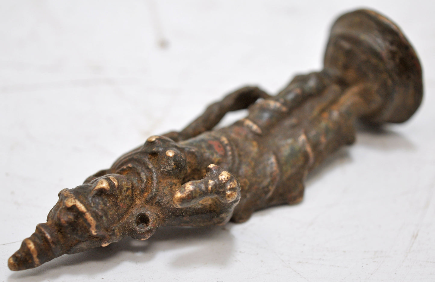 Antique Brass Lady Apsara Figurine Original Old Hand Crafted Fine Engraved