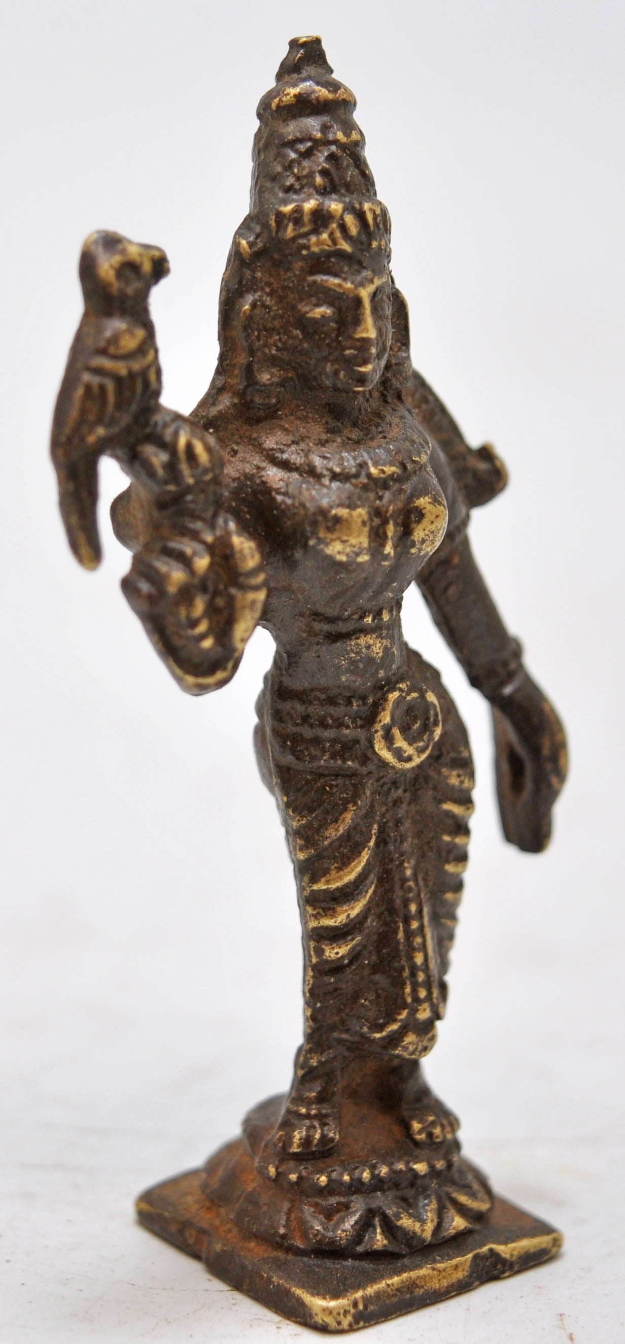 Antique Brass Lady Apsara Figurine Original Old Hand Crafted Fine Engraved