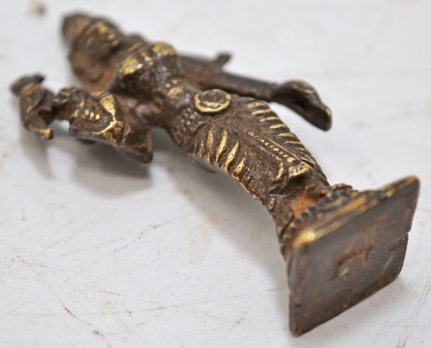 Antique Brass Lady Apsara Figurine Original Old Hand Crafted Fine Engraved