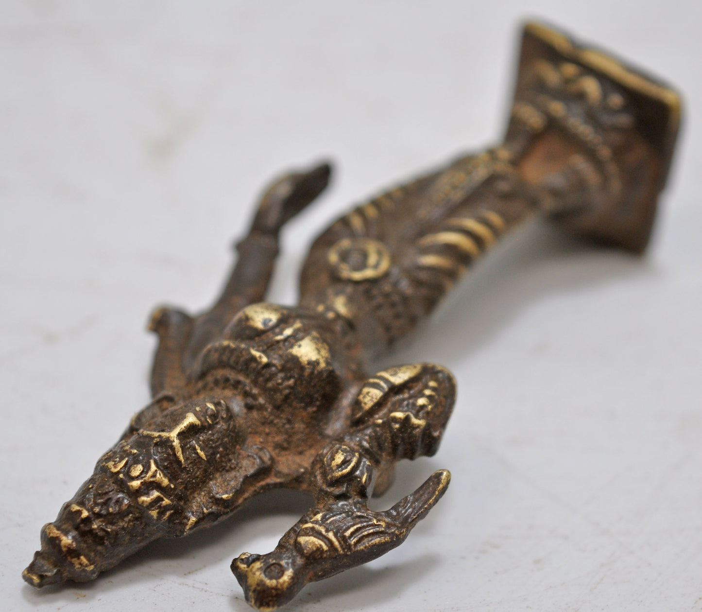 Antique Brass Lady Apsara Figurine Original Old Hand Crafted Fine Engraved