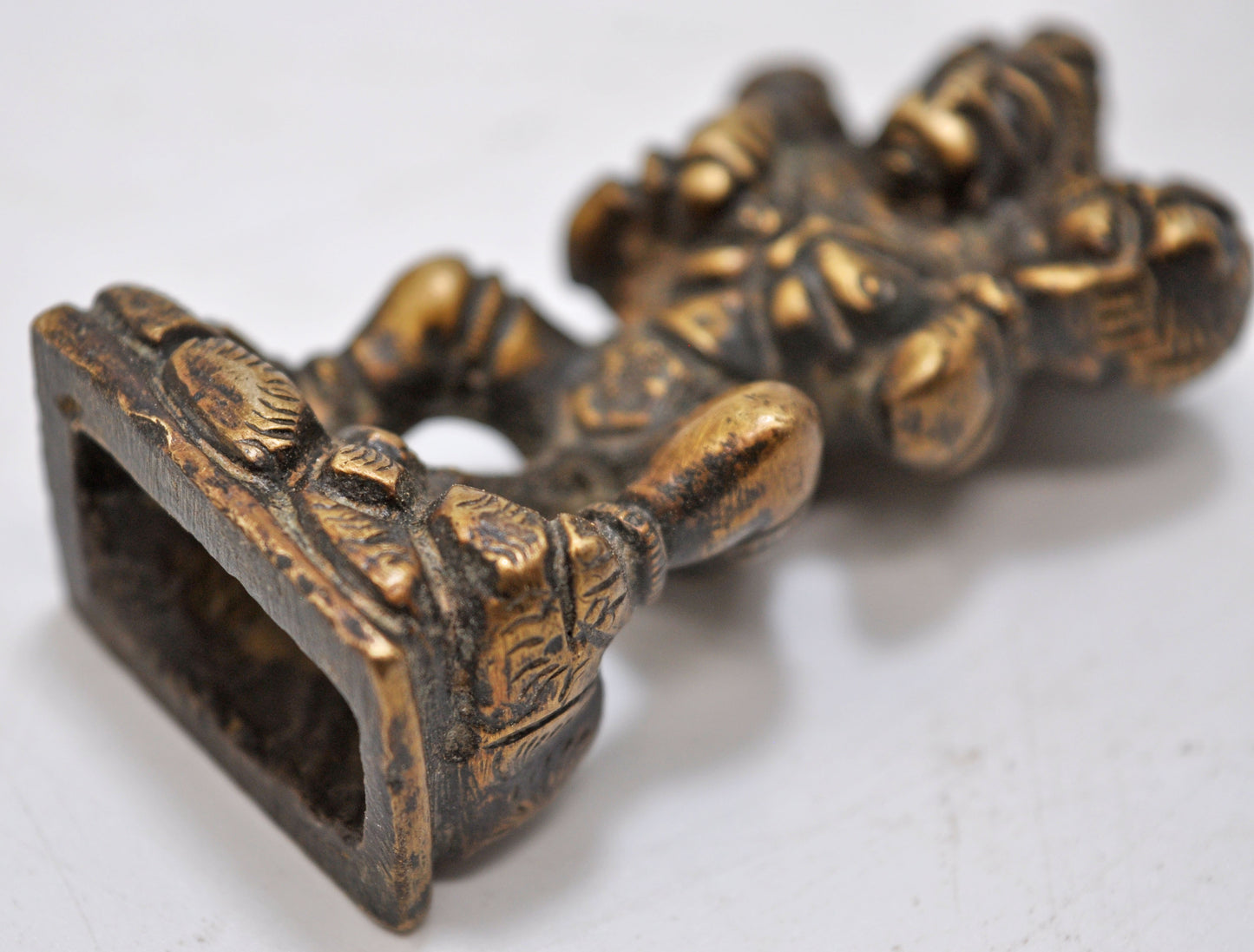 Antique Brass God Hanuman Idol Figurine Original Old Hand Crafted Fine Engraved