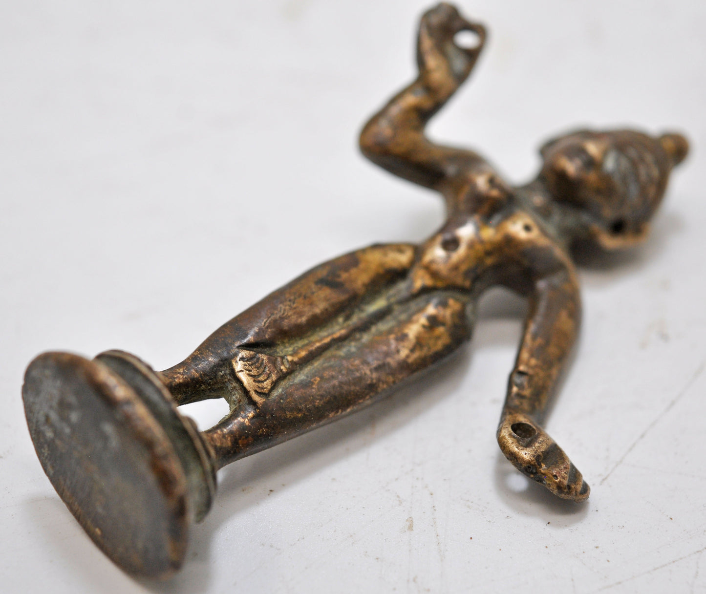 Antique Brass God Krishna Idol Figurine Original Old Fine Engraved