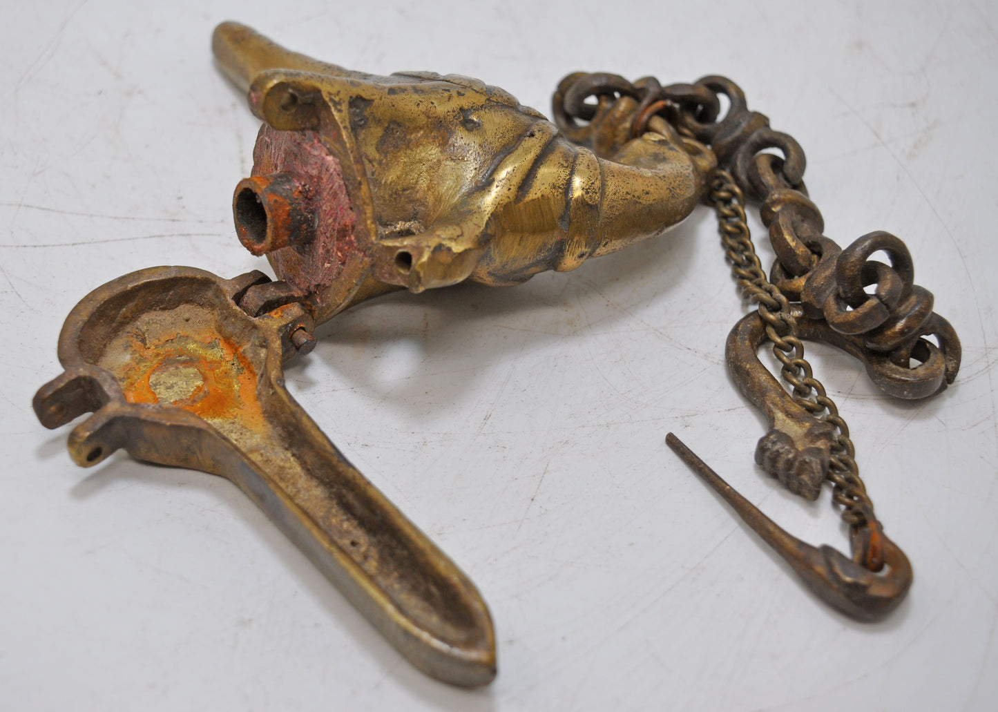 Antique Brass Bird Shape Hanging Diya Light Lamp Original Old Fine Engraved