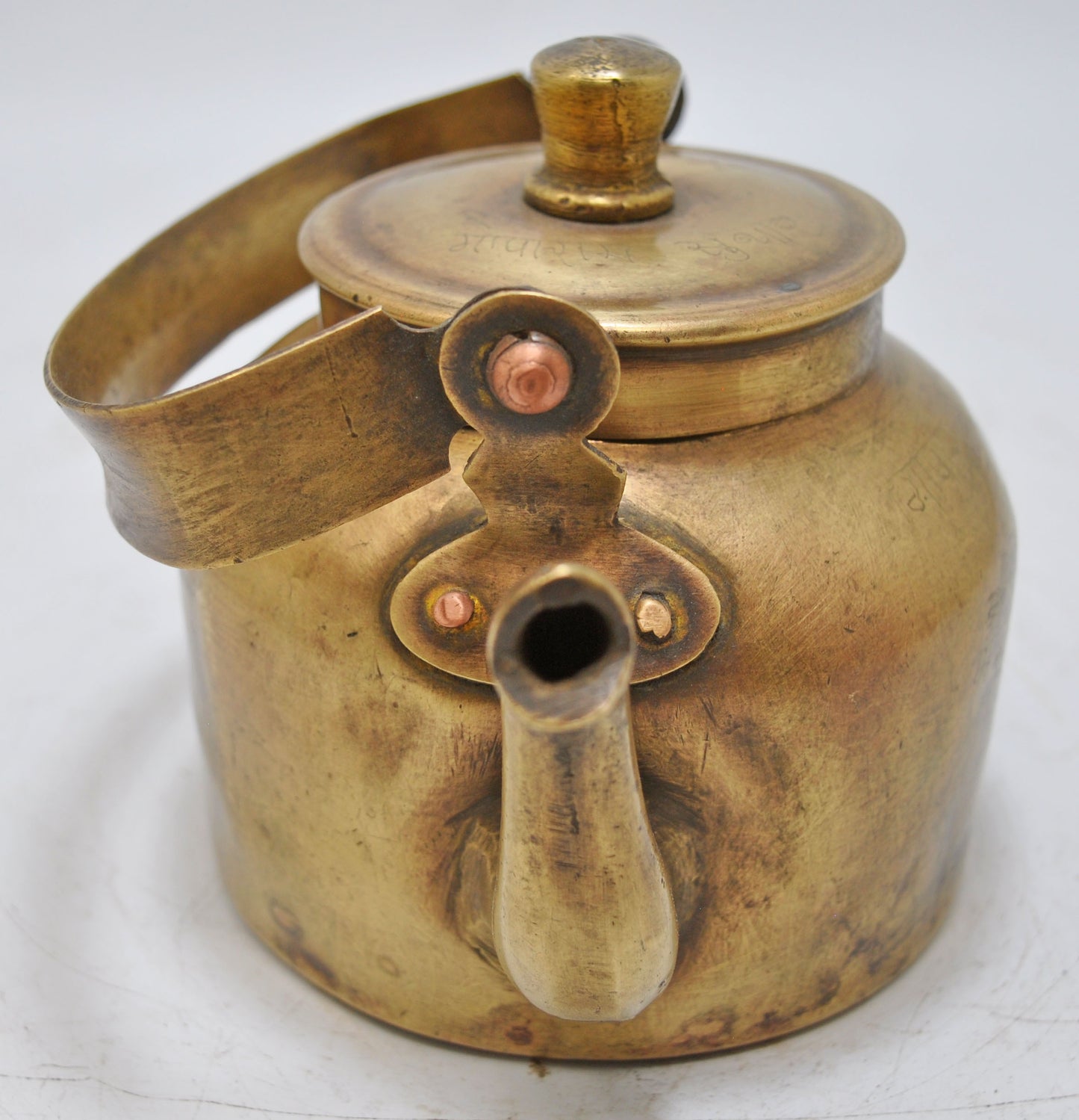 Vintage Brass Tea Kettle Pot Original Old Hand Crafted