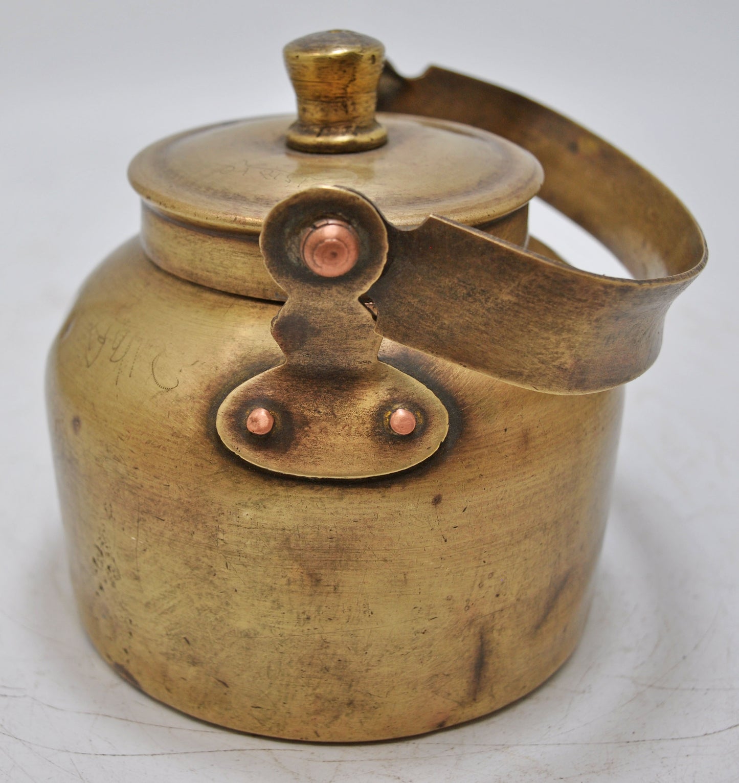 Vintage Brass Tea Kettle Pot Original Old Hand Crafted