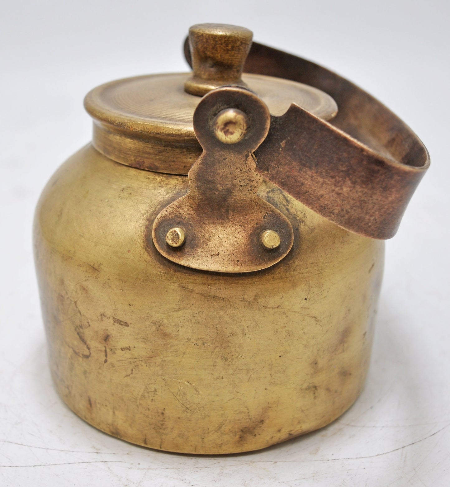 Vintage Brass Tea Kettle Pot Original Old Hand Crafted