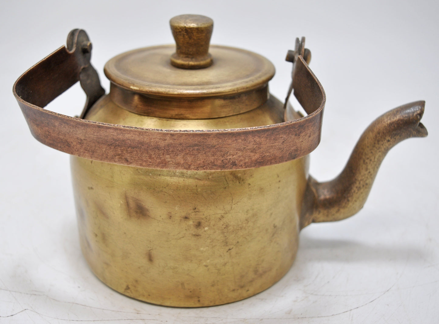 Vintage Brass Tea Kettle Pot Original Old Hand Crafted
