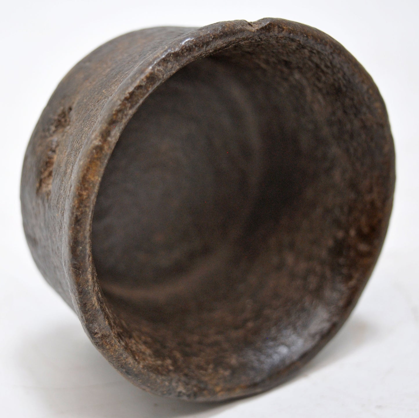 Antique Black Stone Small Round Bowl Original Old Hand Carved