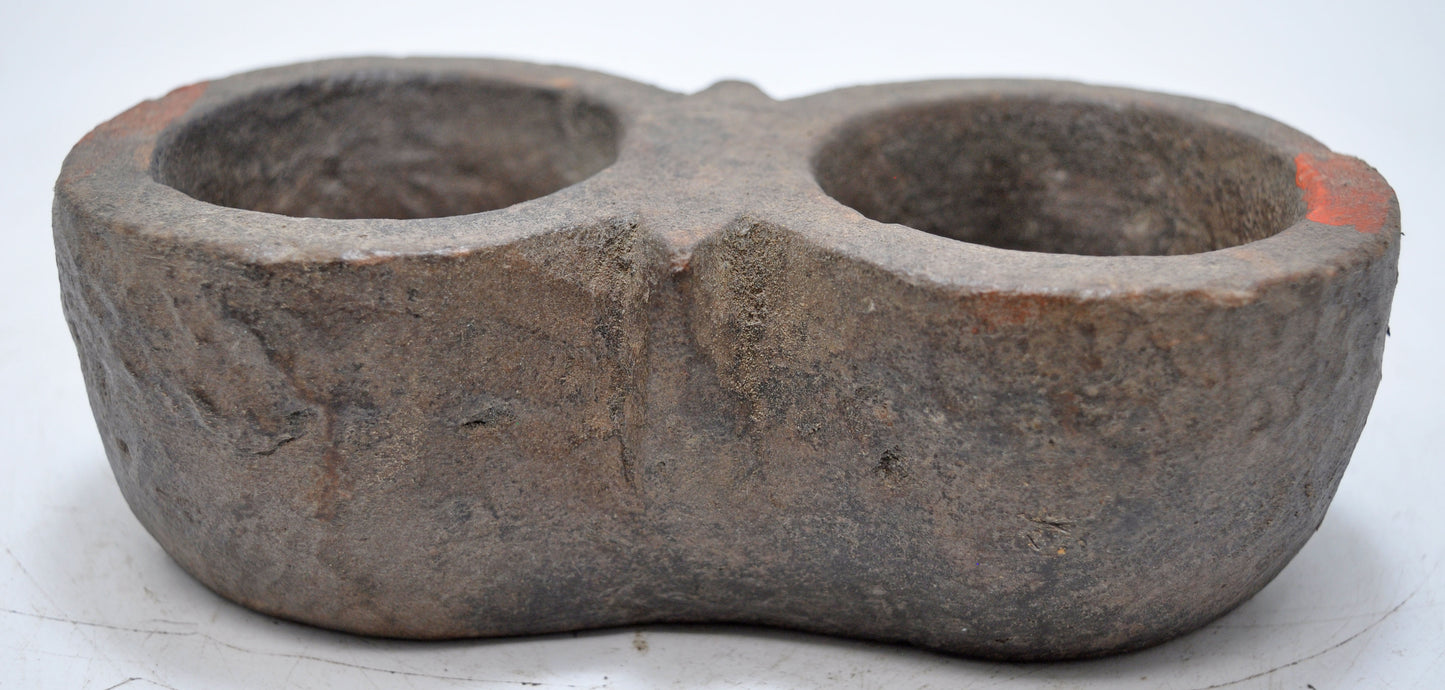 Antique Sand Stone Kitchenware Spice Bowl Original Old Hand Carved