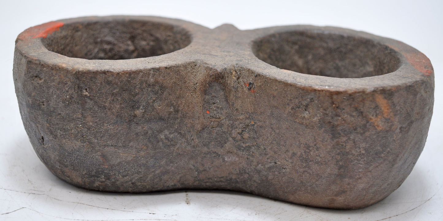 Antique Sand Stone Kitchenware Spice Bowl Original Old Hand Carved