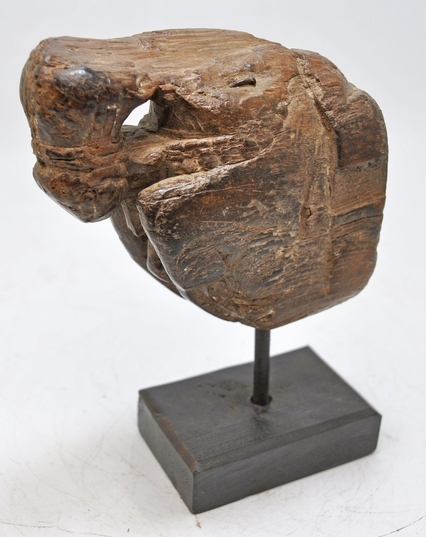 Antique Wooden Horse Head Bust Figurine Original Old Hand Carved