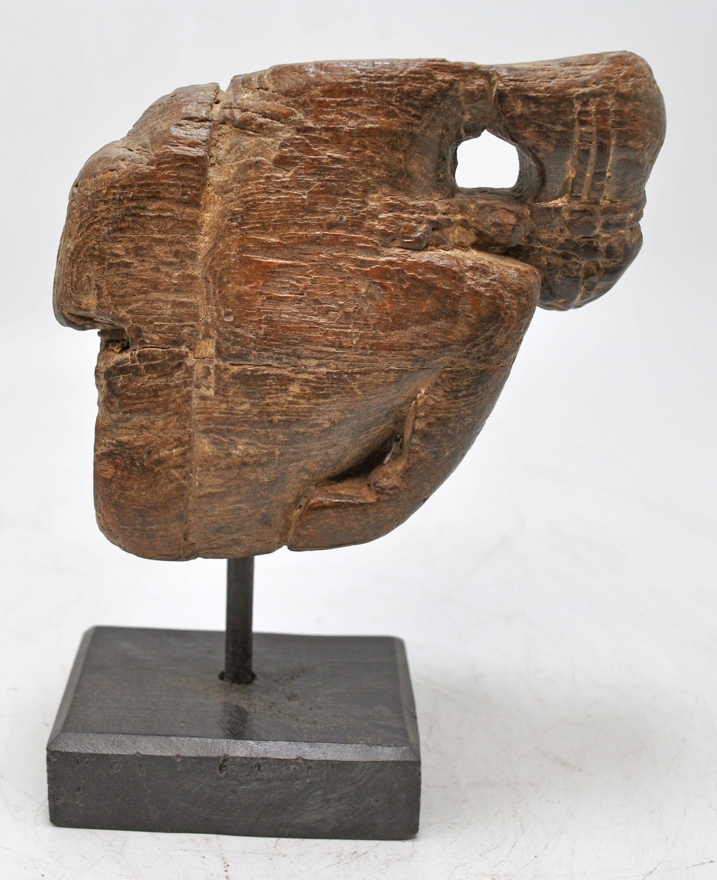 Antique Wooden Horse Head Bust Figurine Original Old Hand Carved