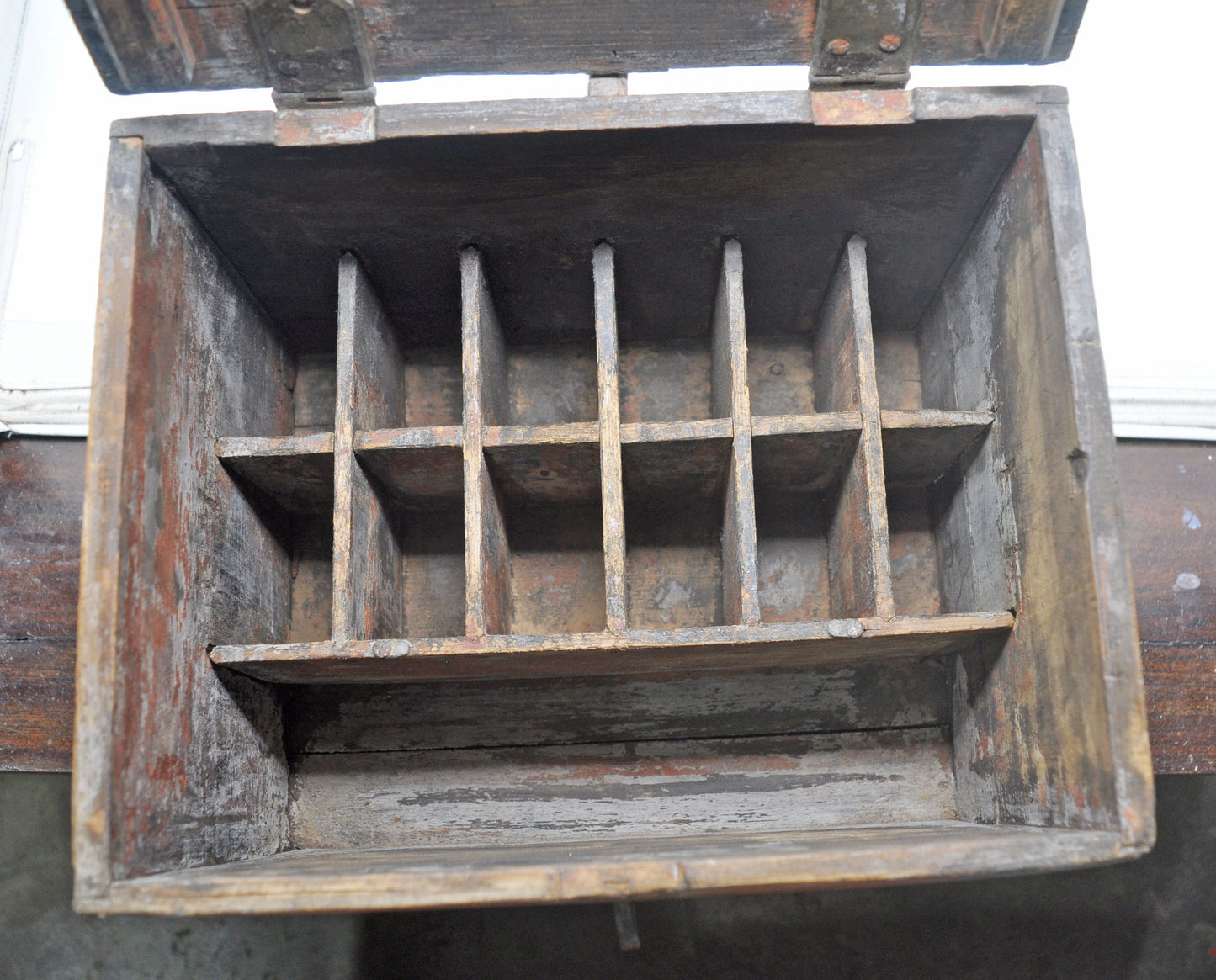 Antique Wooden Large Storage Chest Box Original Old Hand Crafted