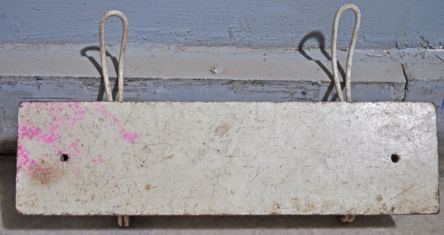 Vintage Wooden Wall Hanging 2 Hook Hanger Original Old Hand Crafted