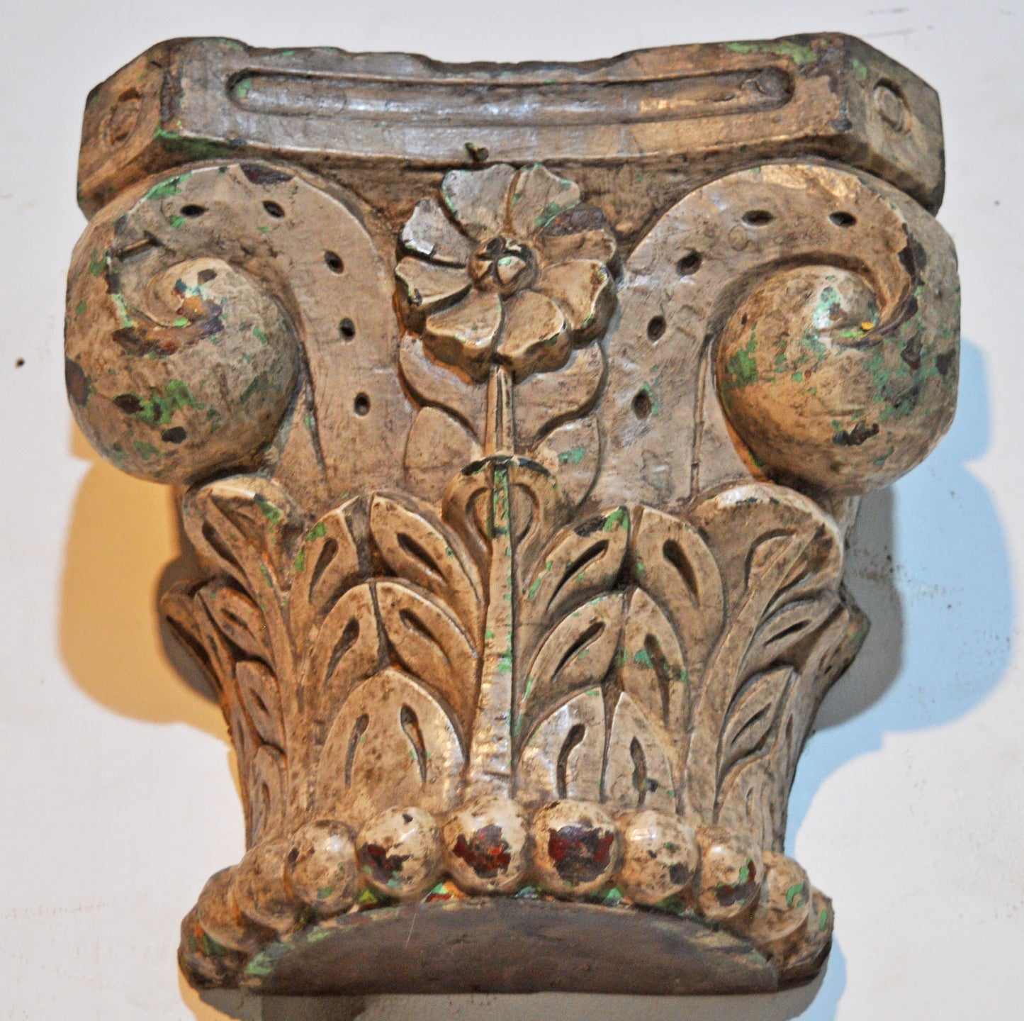Antique Wooden Wall Décor Heavy Base Wall Shelf Original Old Very Fine Hand Carved