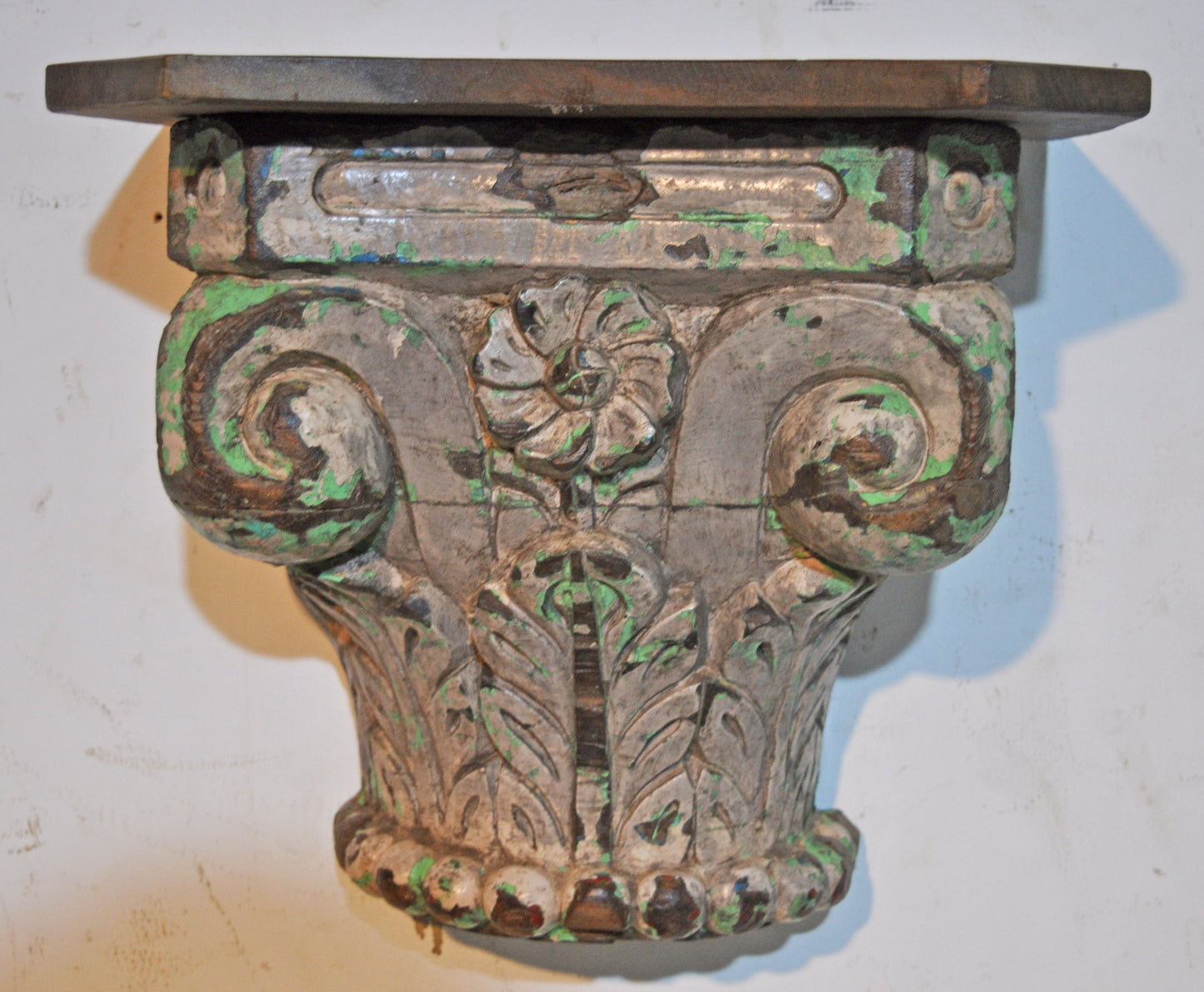Antique Wooden Wall Décor Heavy Base Wall Shelf Original Old Very Fine Hand Carved