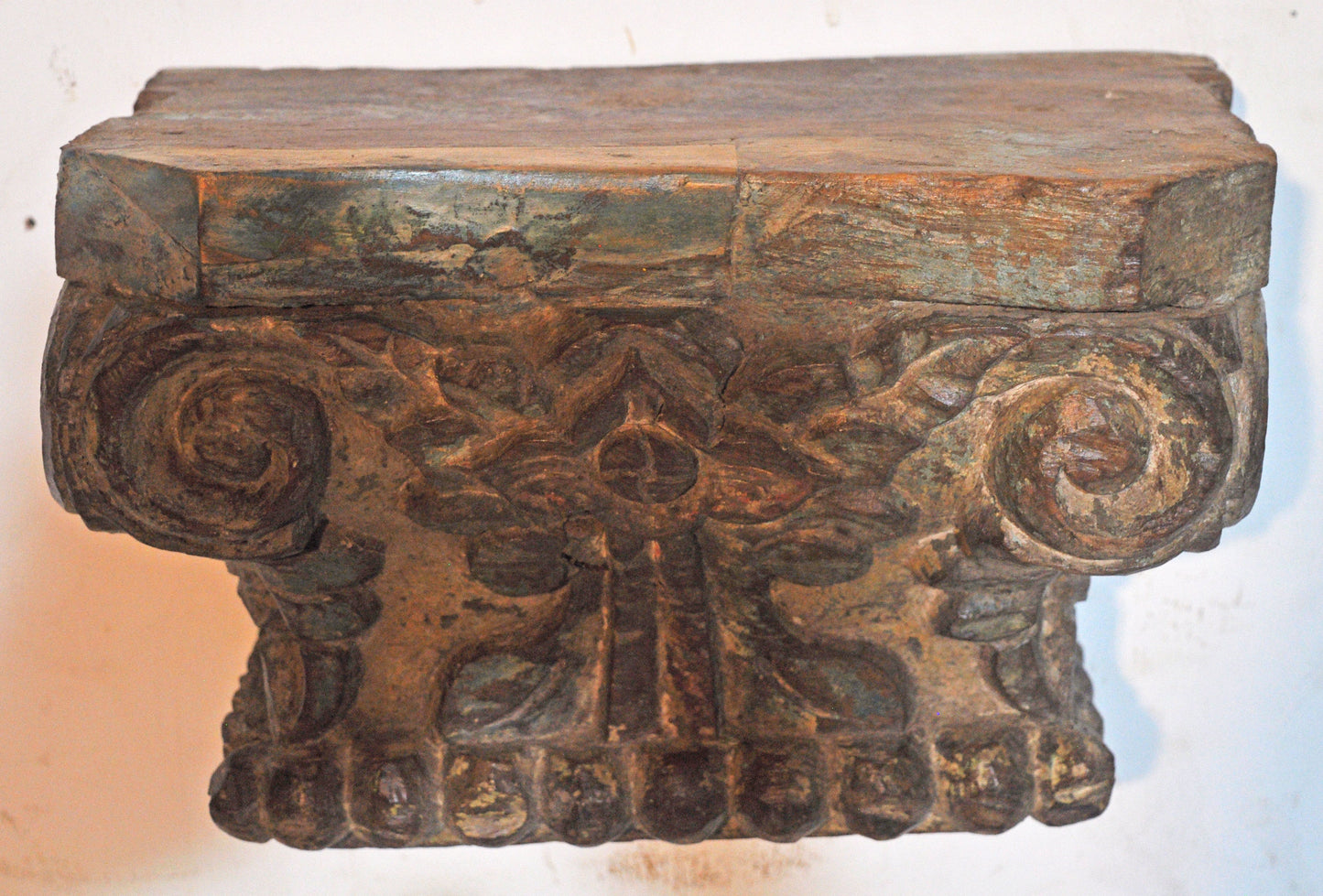 Antique Wooden Wall Décor Heavy Base Wall Shelf Original Old Very Fine Hand Carved