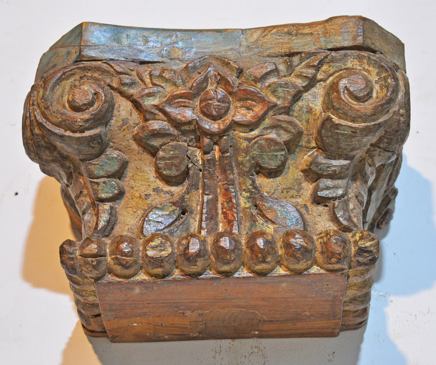 Antique Wooden Wall Décor Heavy Base Wall Shelf Original Old Very Fine Hand Carved