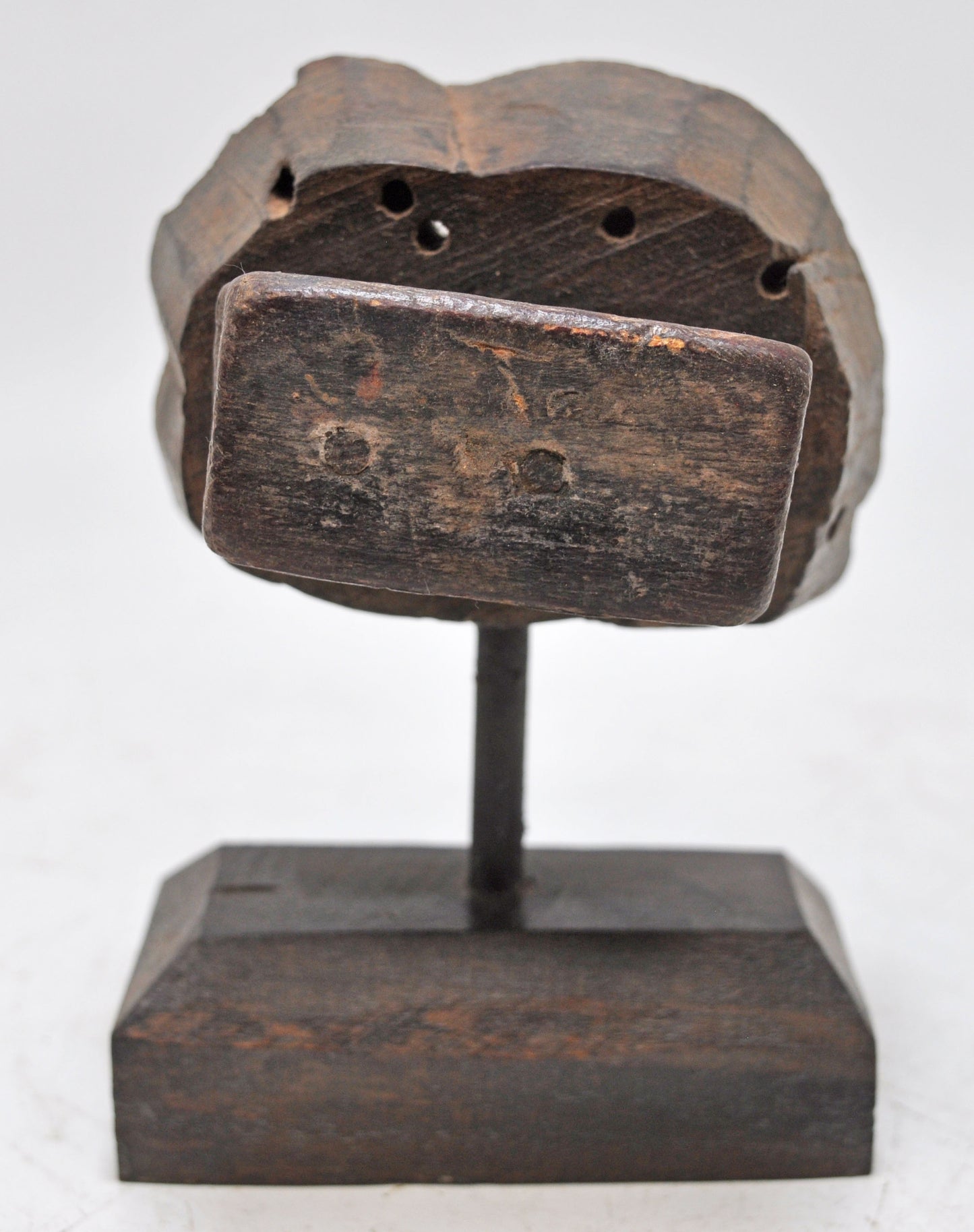 Antique Wooden Textile Printing Block Carving on Stand Original Old Fine Hand Carved