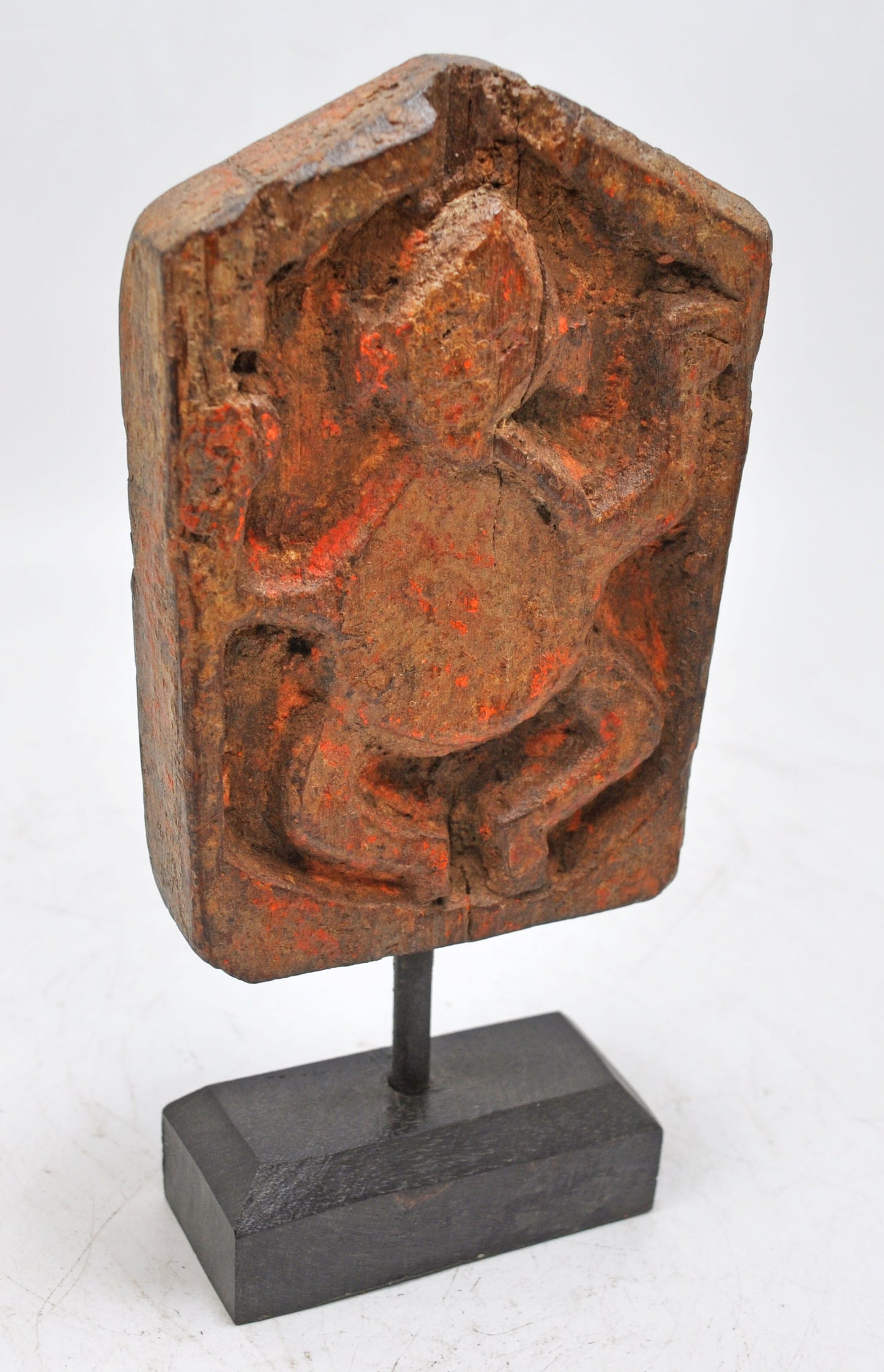 Antique Wooden God Ganesha Carving Idol Plaque Panel Original Old Fine Hand Carved