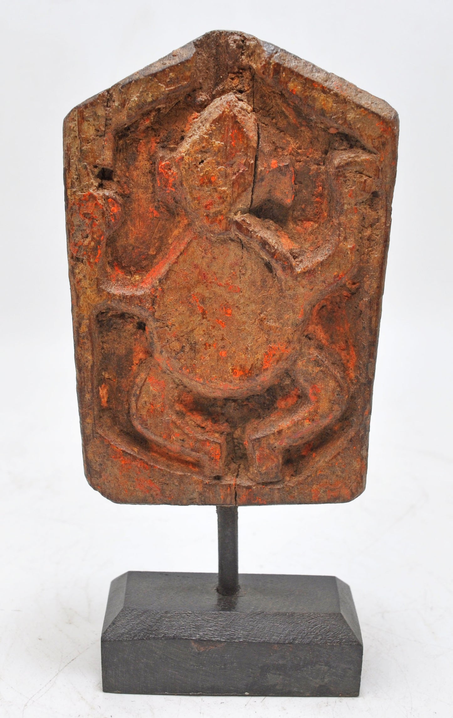 Antique Wooden God Ganesha Carving Idol Plaque Panel Original Old Fine Hand Carved