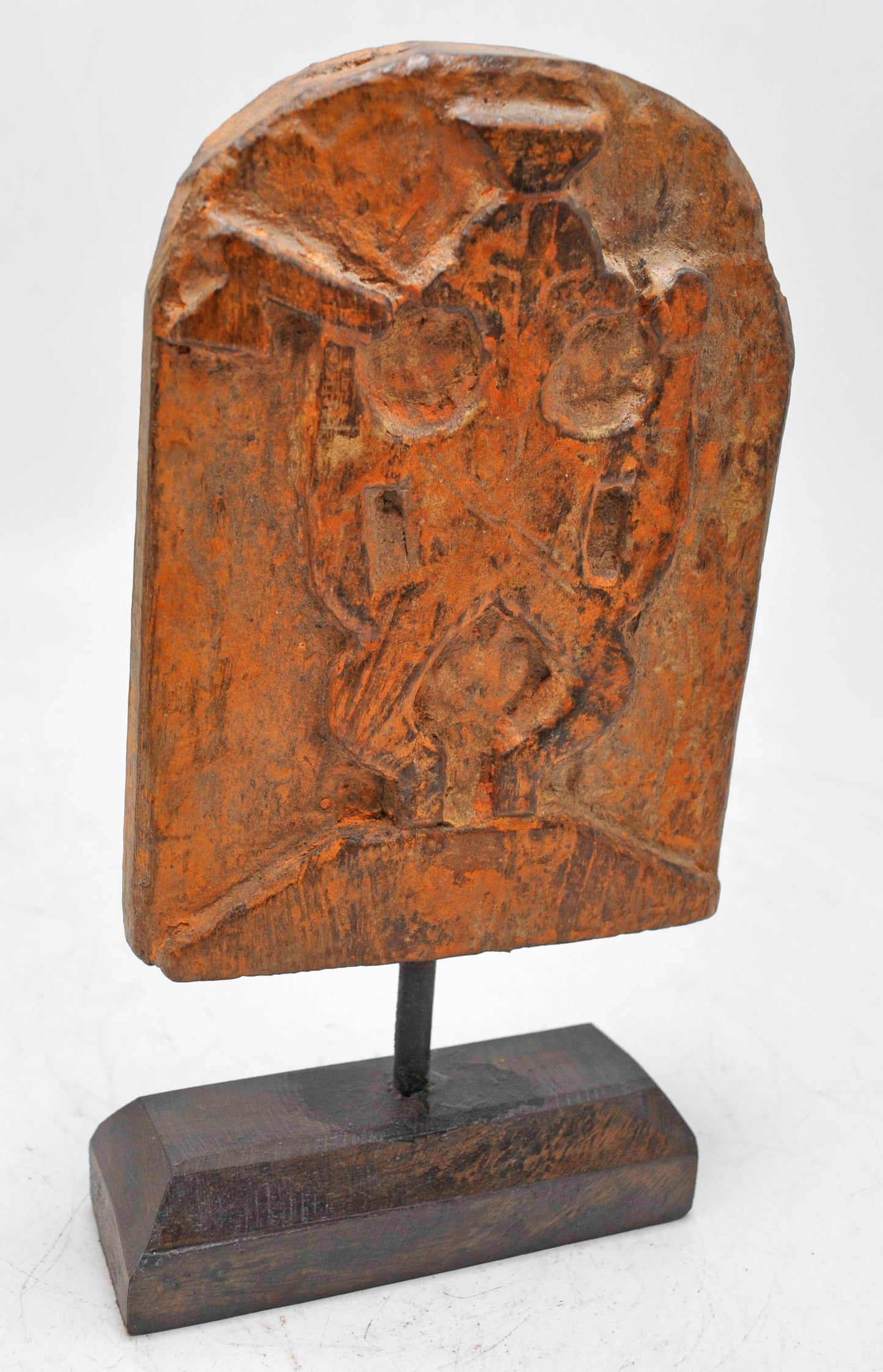 Antique Wooden God Ganesha Carving Idol Plaque Panel Original Old Fine Hand Carved
