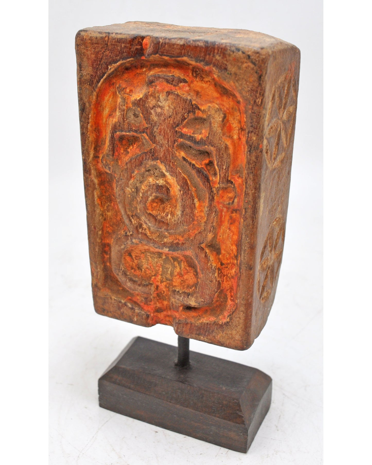 Antique Wooden God Ganesha Carving Idol Plaque Panel Original Old Fine Hand Carved
