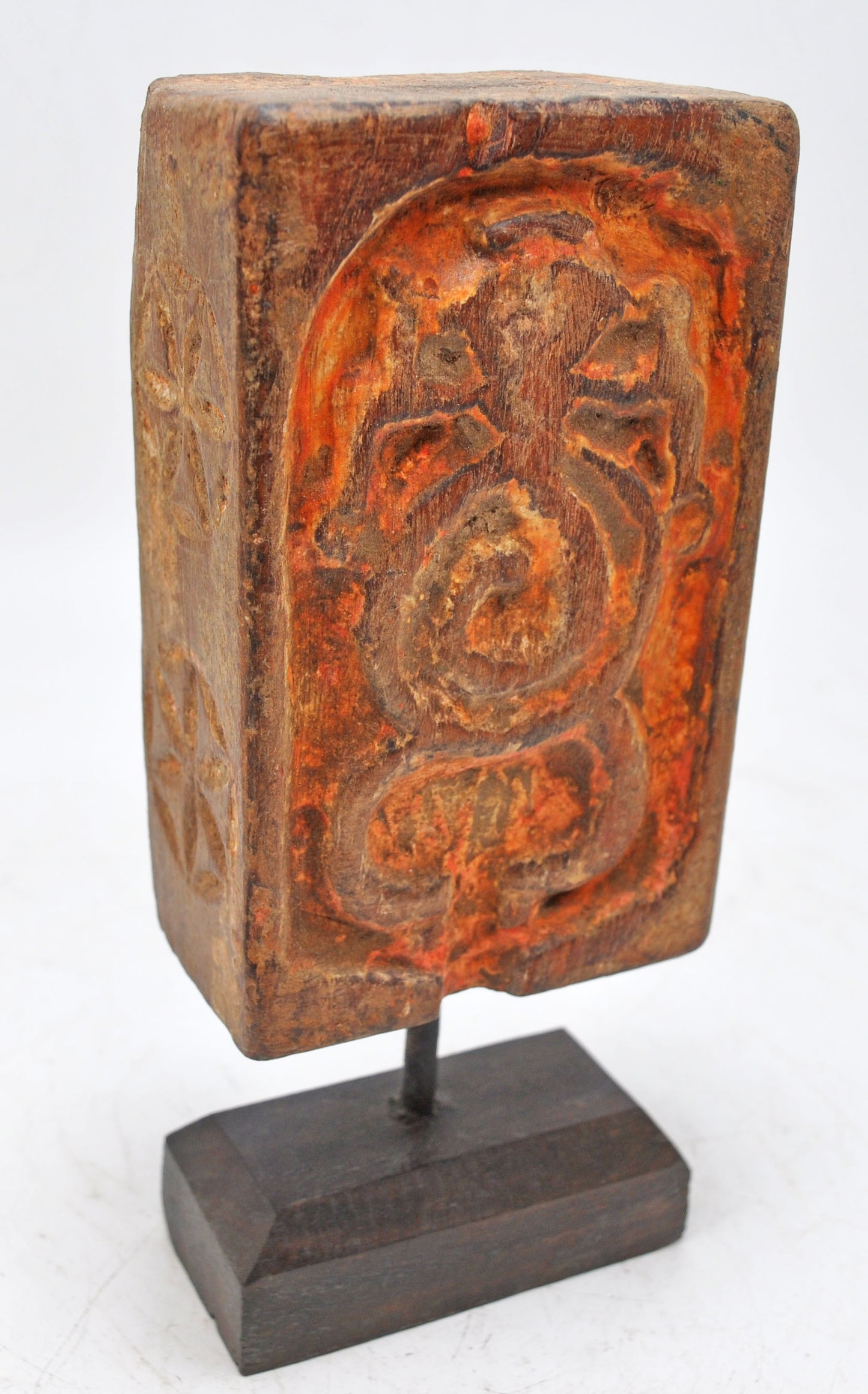 Antique Wooden God Ganesha Carving Idol Plaque Panel Original Old Fine Hand Carved