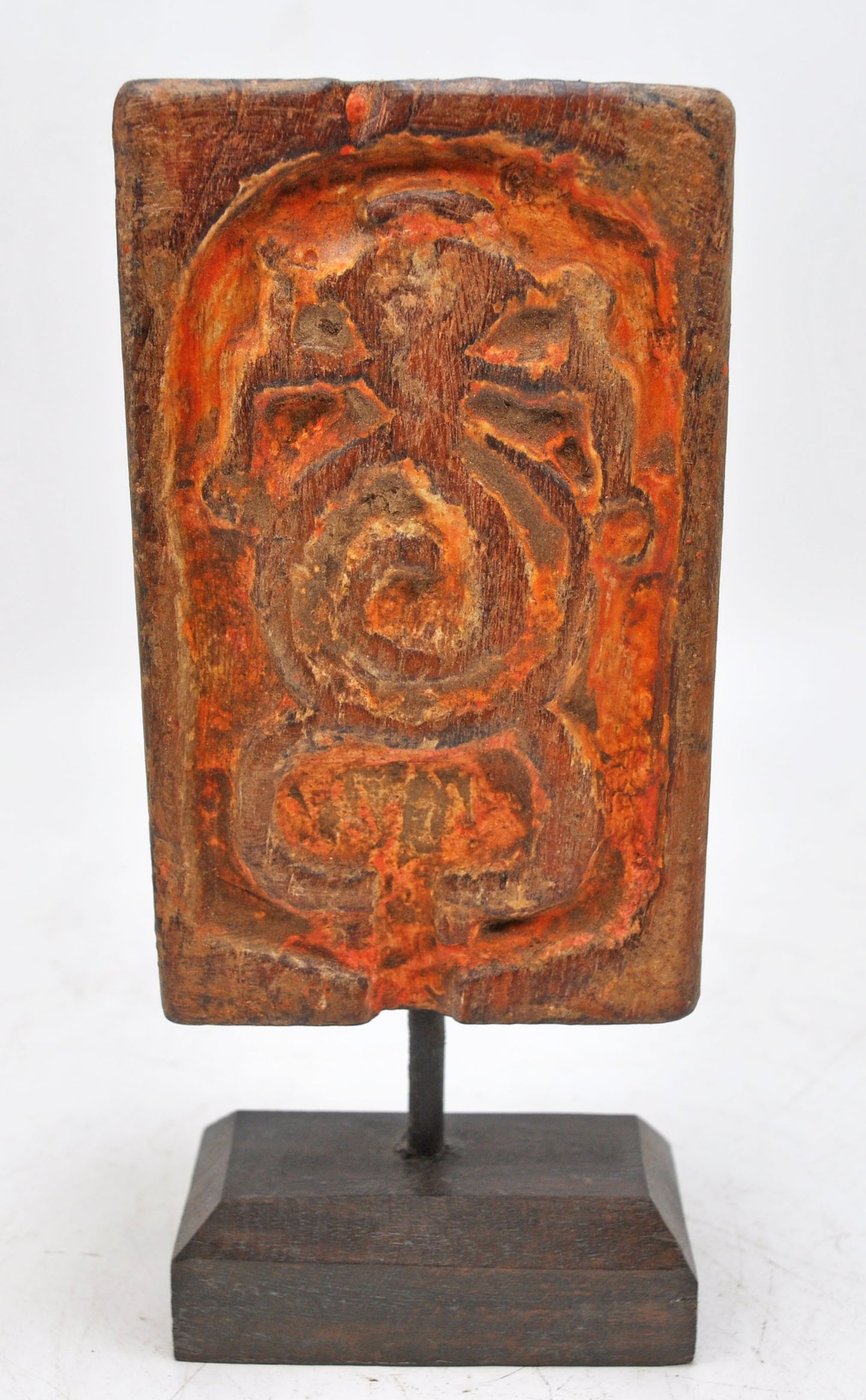 Antique Wooden God Ganesha Carving Idol Plaque Panel Original Old Fine Hand Carved