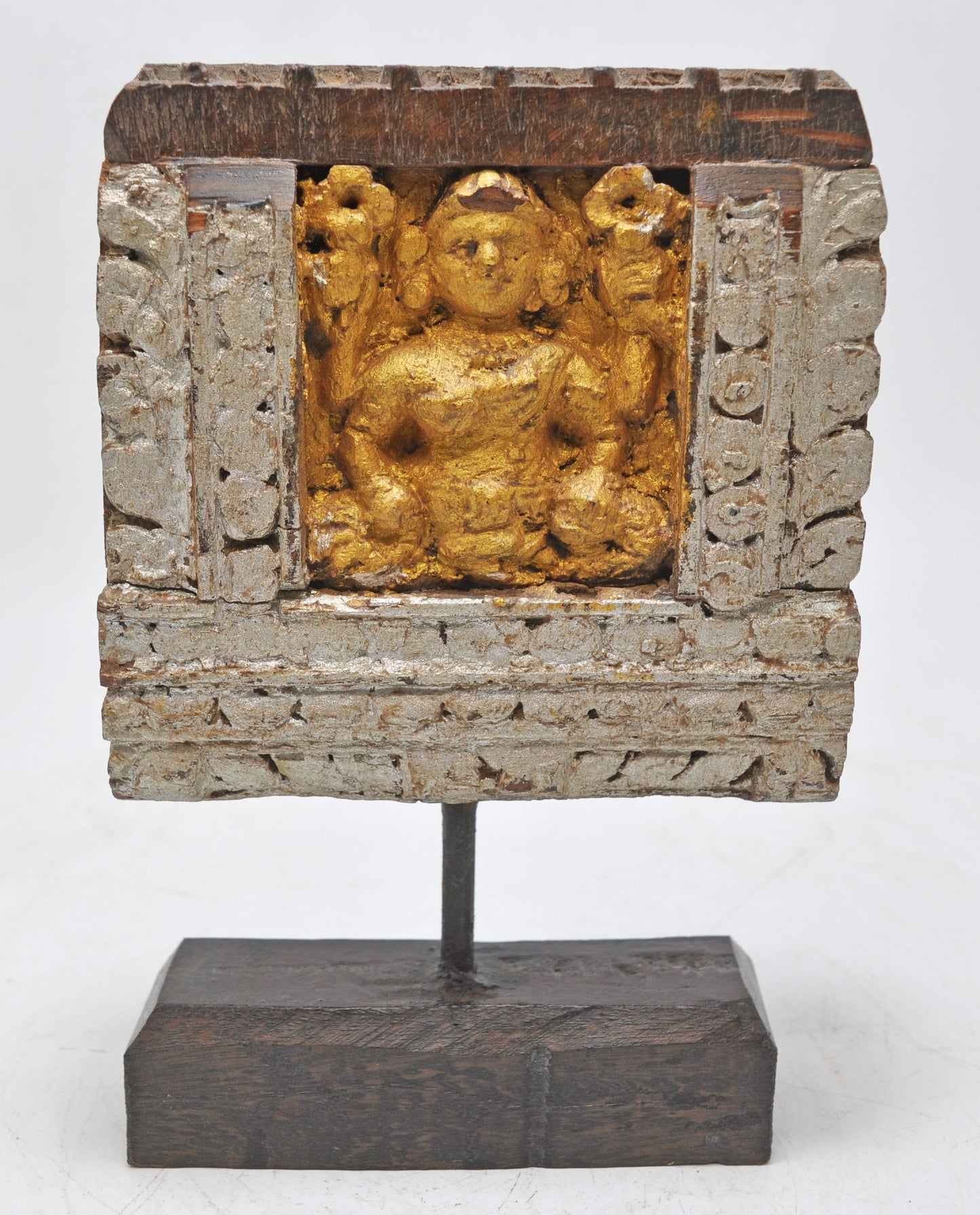 Antique Wooden God Ganesha Carving Idol Plaque Panel Original Old Fine Hand Carved