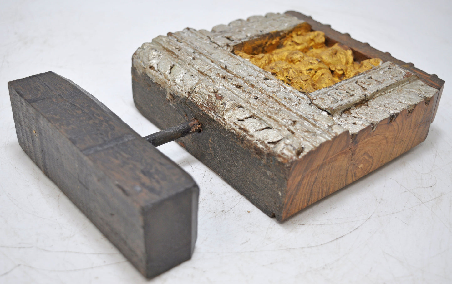 Antique Wooden God Ganesha Carving Idol Plaque Panel Original Old Fine Hand Carved