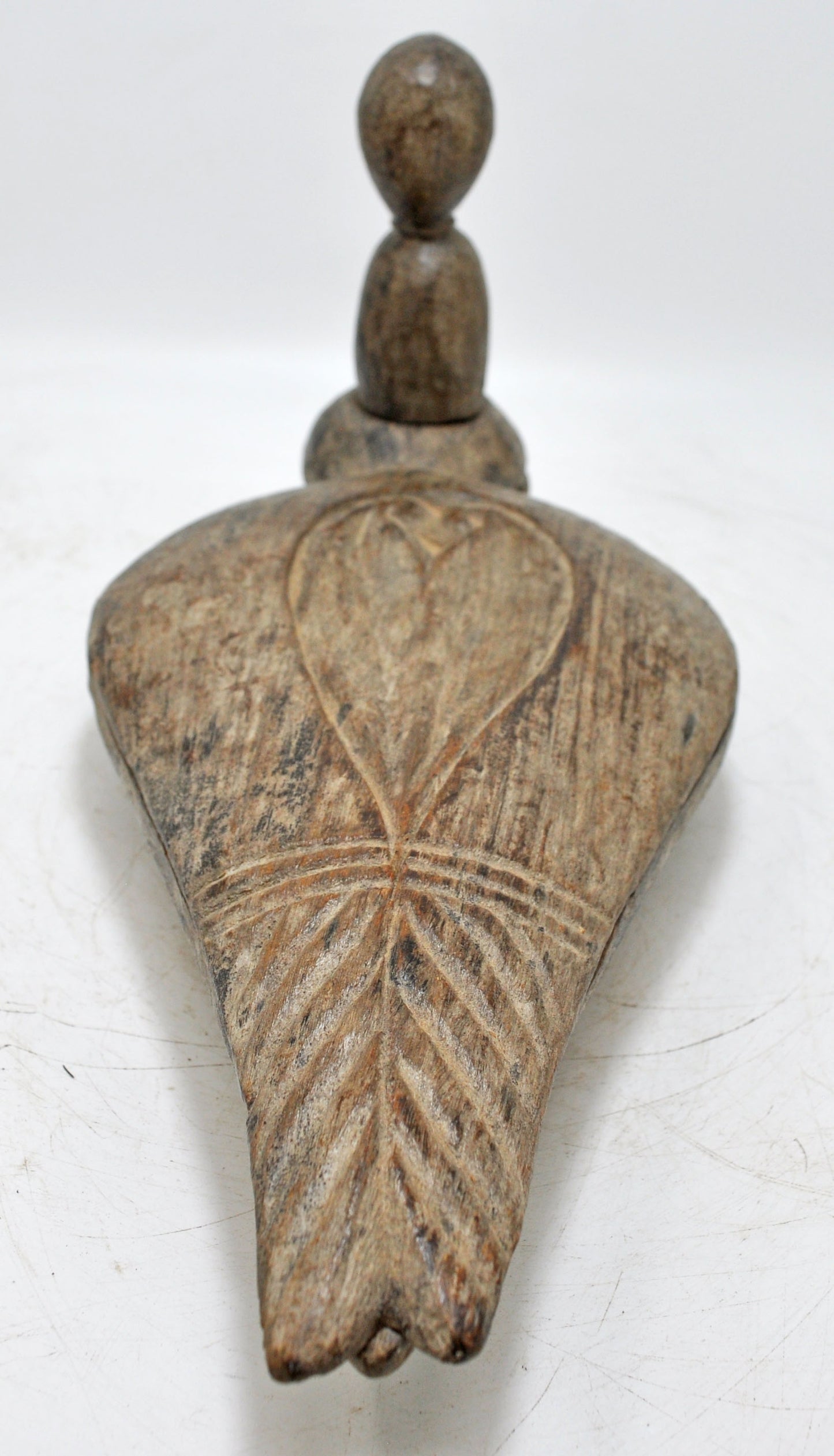 Antique Wooden Bird Design Spice Box Original Old Fine Hand Carved