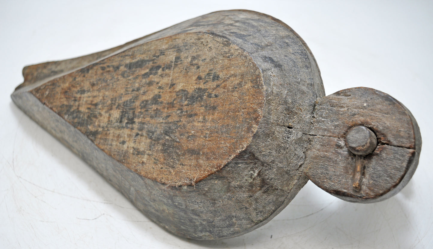 Antique Wooden Bird Design Spice Box Original Old Fine Hand Carved