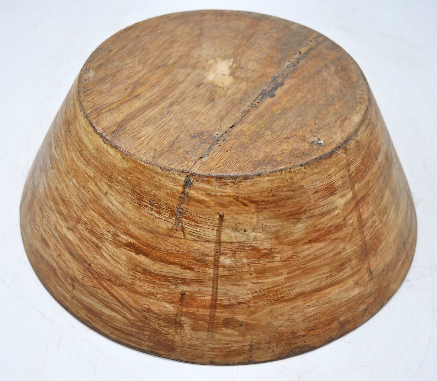 Vintage Wooden Round Kitchenware Parat Bowl Original Old Hand Carved