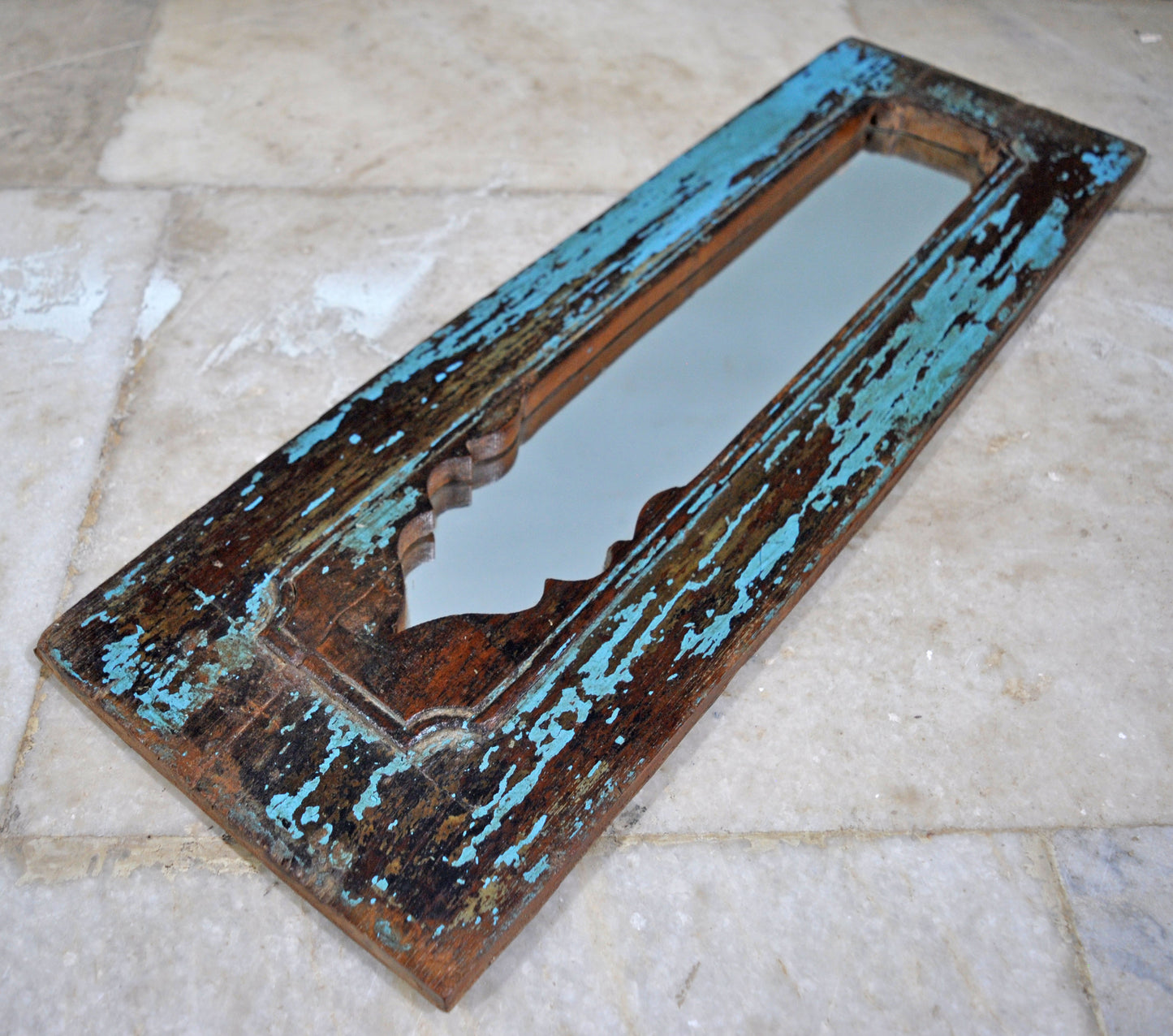 Antique Wooden Wall Décor Mirror Frame Original Old Hand Crafted