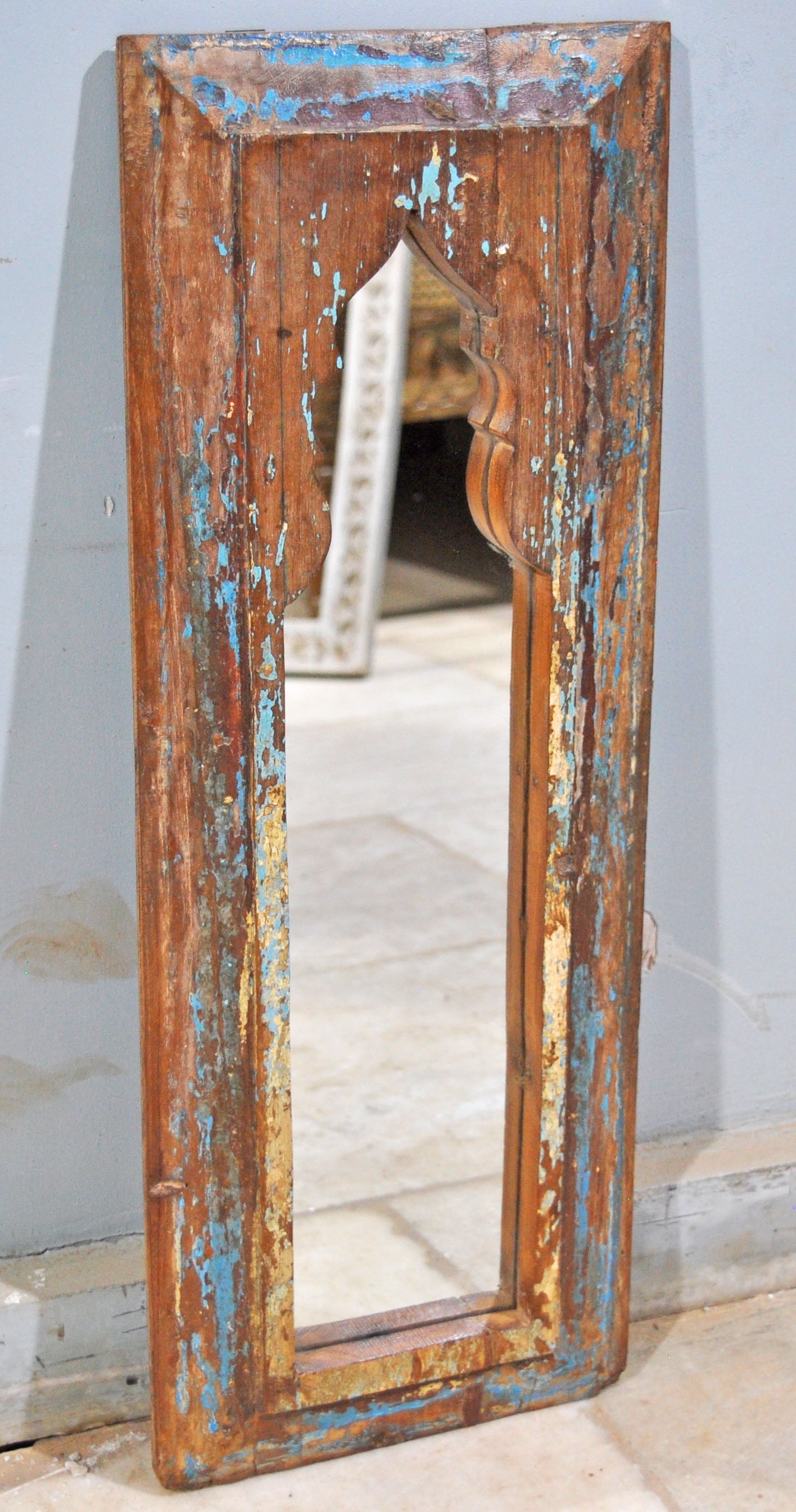 Antique Wooden Wall Décor Mirror Frame Original Old Hand Crafted
