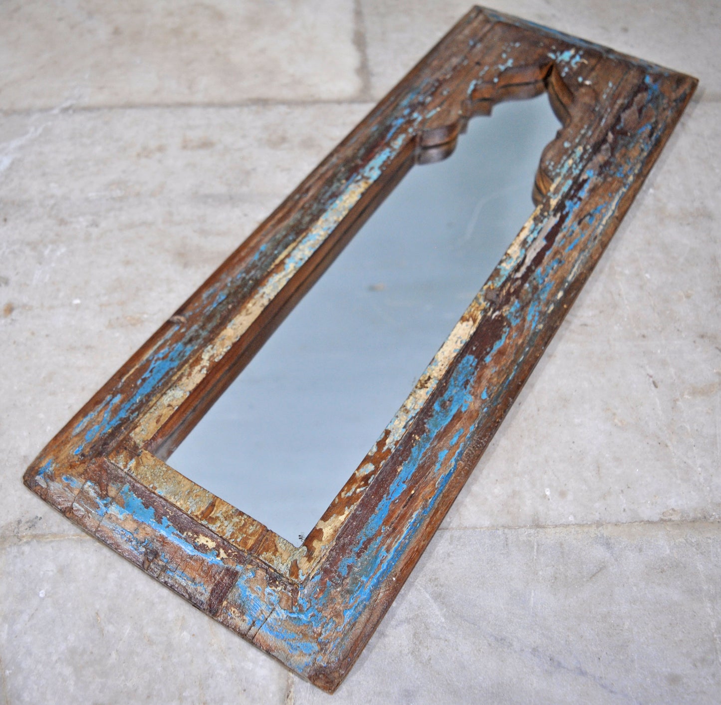 Antique Wooden Wall Décor Mirror Frame Original Old Hand Crafted