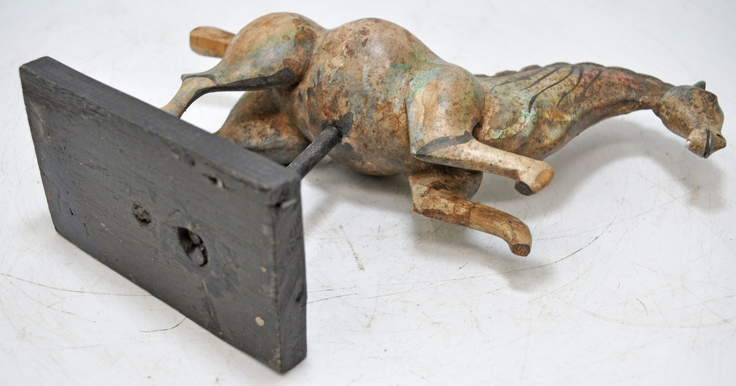Antique Wooden Horse Figurine Original Old Very Fine Hand Carved