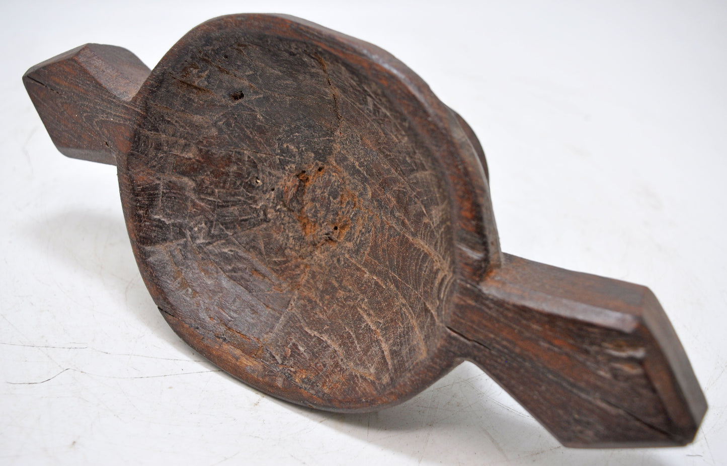 Antique Wooden Oval Opium Kharal Bowl Original Old Hand Carved