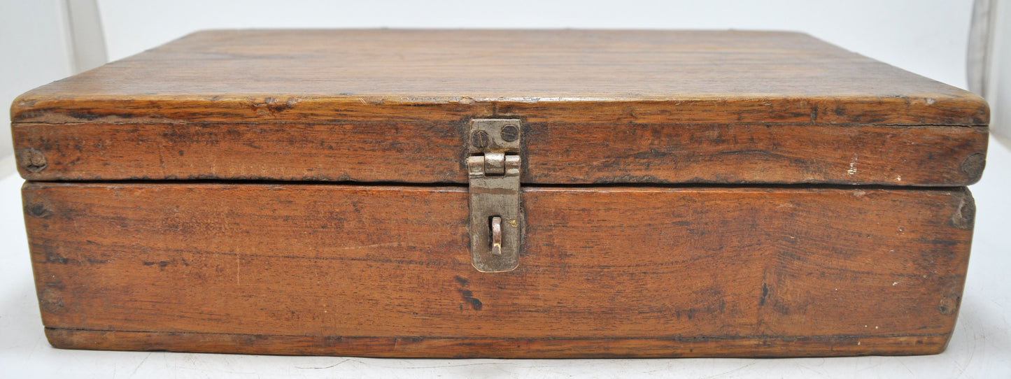 Antique Wooden Large Kitchenware Spice Box Original Old Hand Crafted